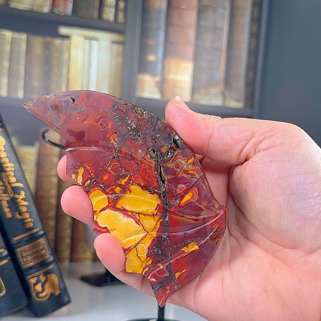 Mookaite Wings Stone Carving Sculpture Healing Altar Reiki Feng Shui Altar