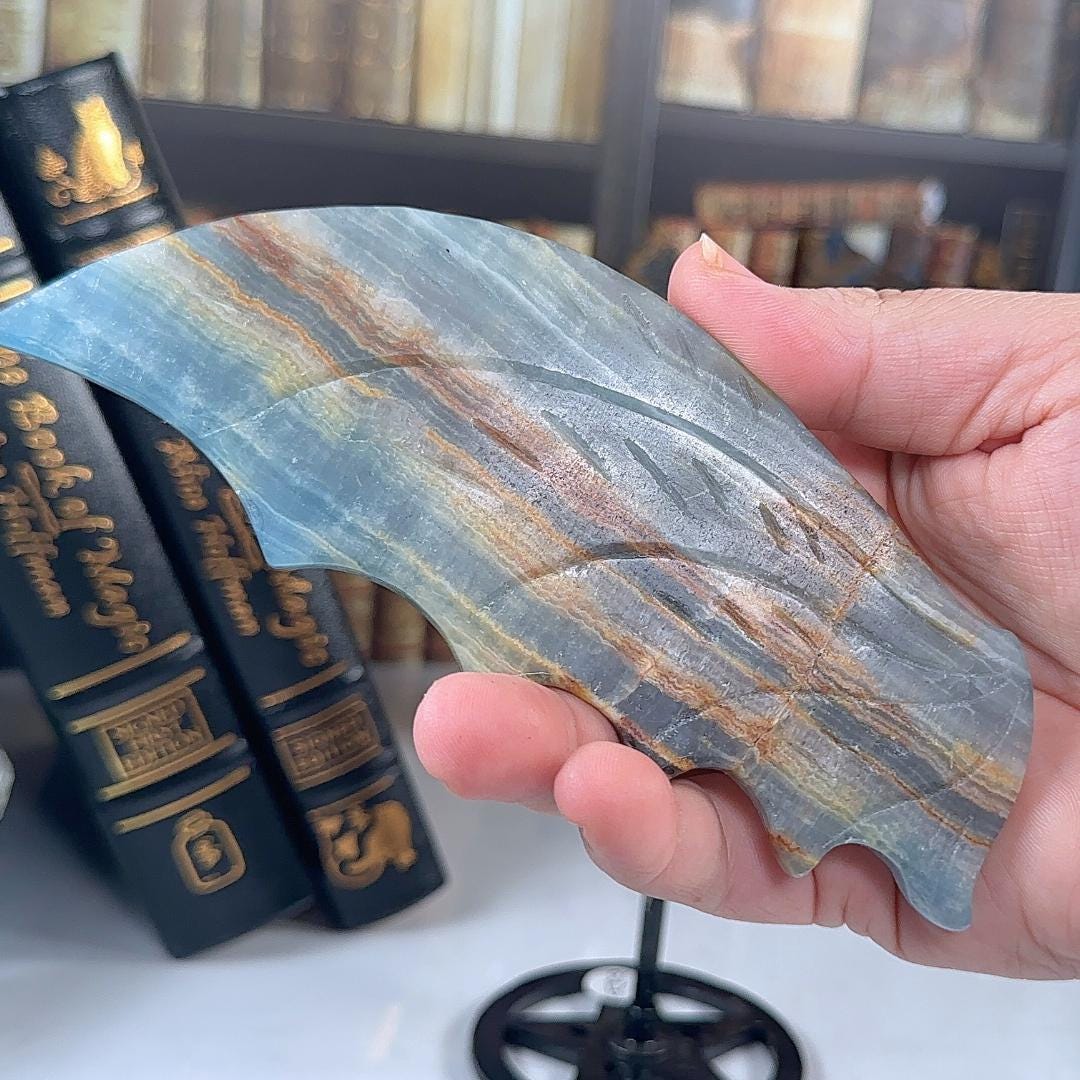 Blue Onyx Dragon Wings | US Seller | Metaphysical Shop Healing Concentration Trauma Energy Altar