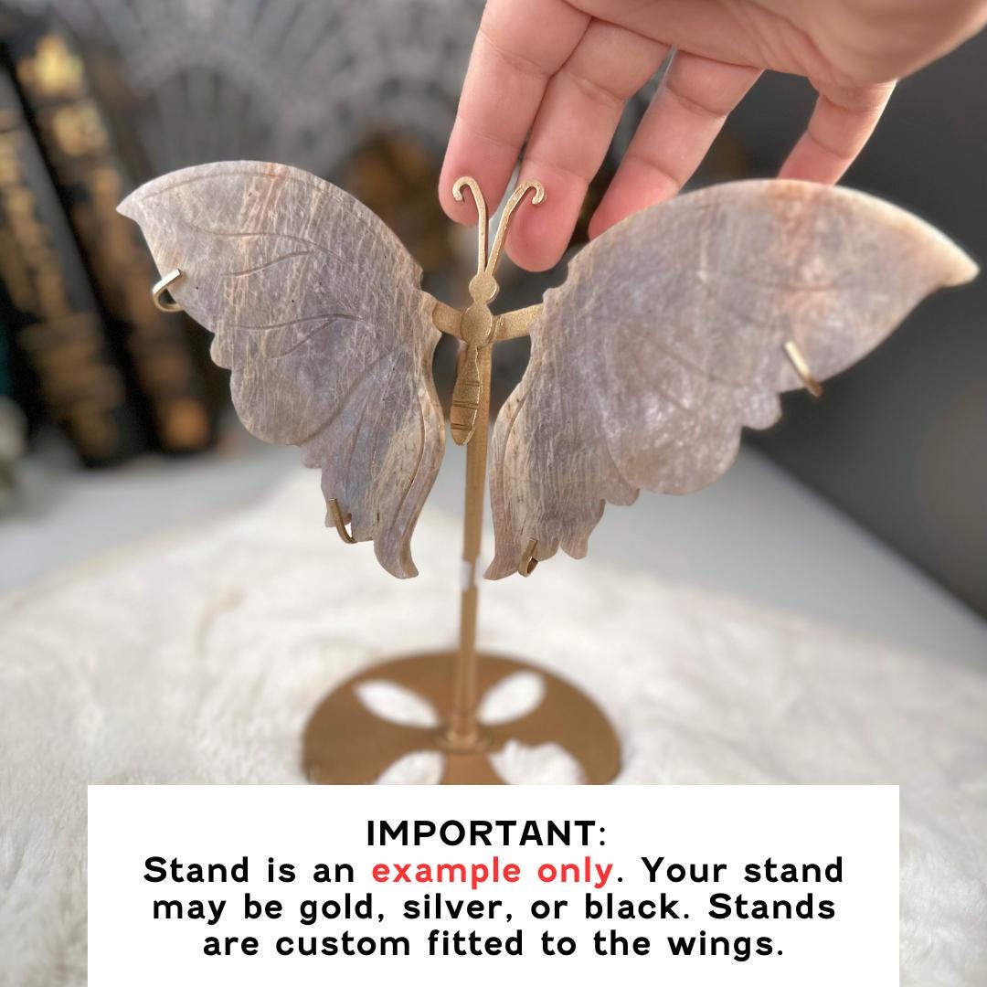 Flashy Blue Moonstone Wings Sunstone | US Seller | Chakra Healing, Reiki Healing Altar Balance Intuition