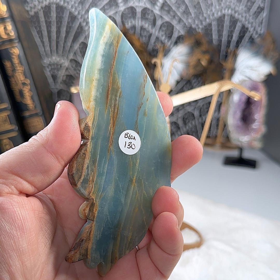 Blue Onyx Butterfly Wings | US Seller | Metaphysical Shop Healing Concentration Trauma Energy Altar