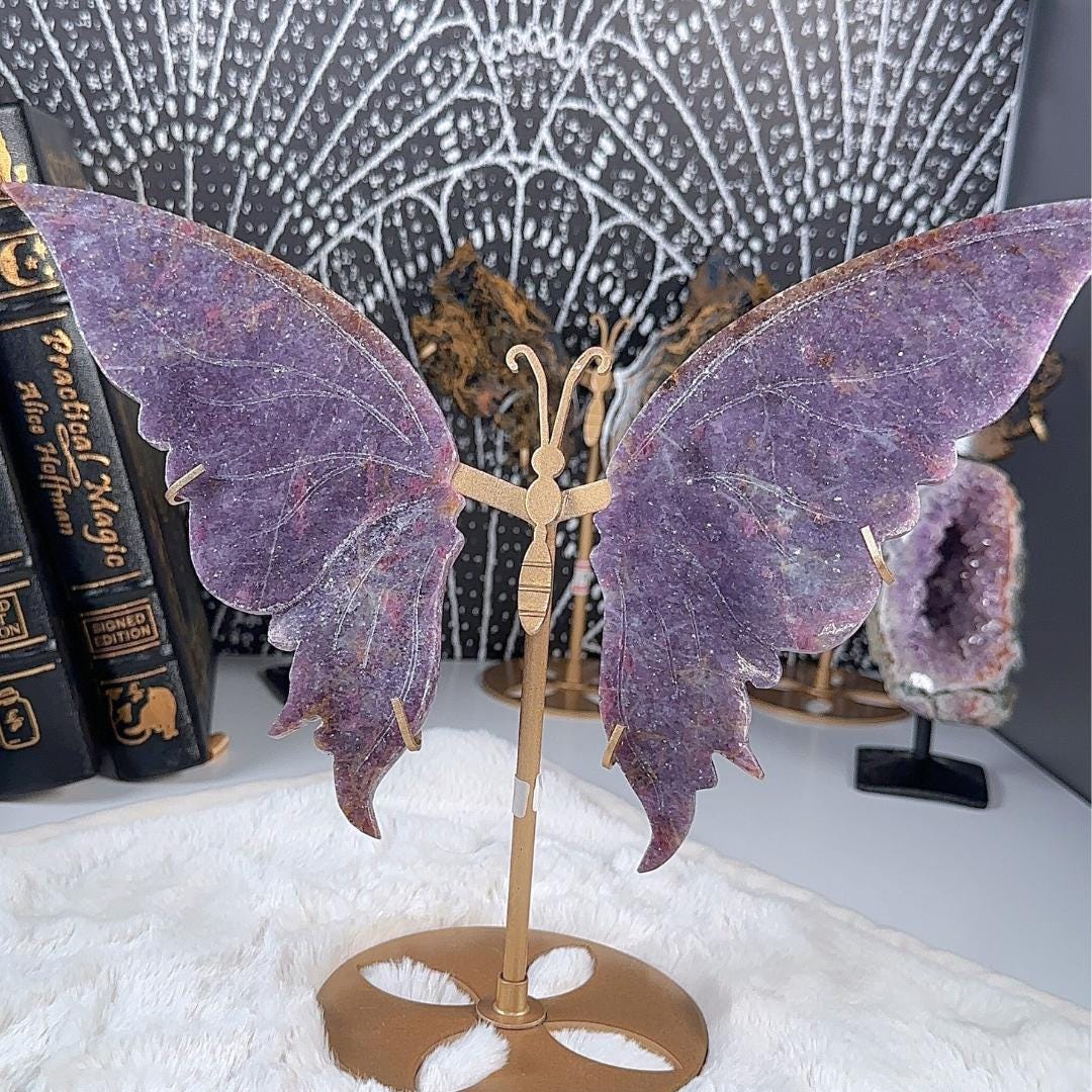Unicorn Stone Butterfly Wings | US Seller | Lepodolite Quartz Tourmaline Crystal Sphere
