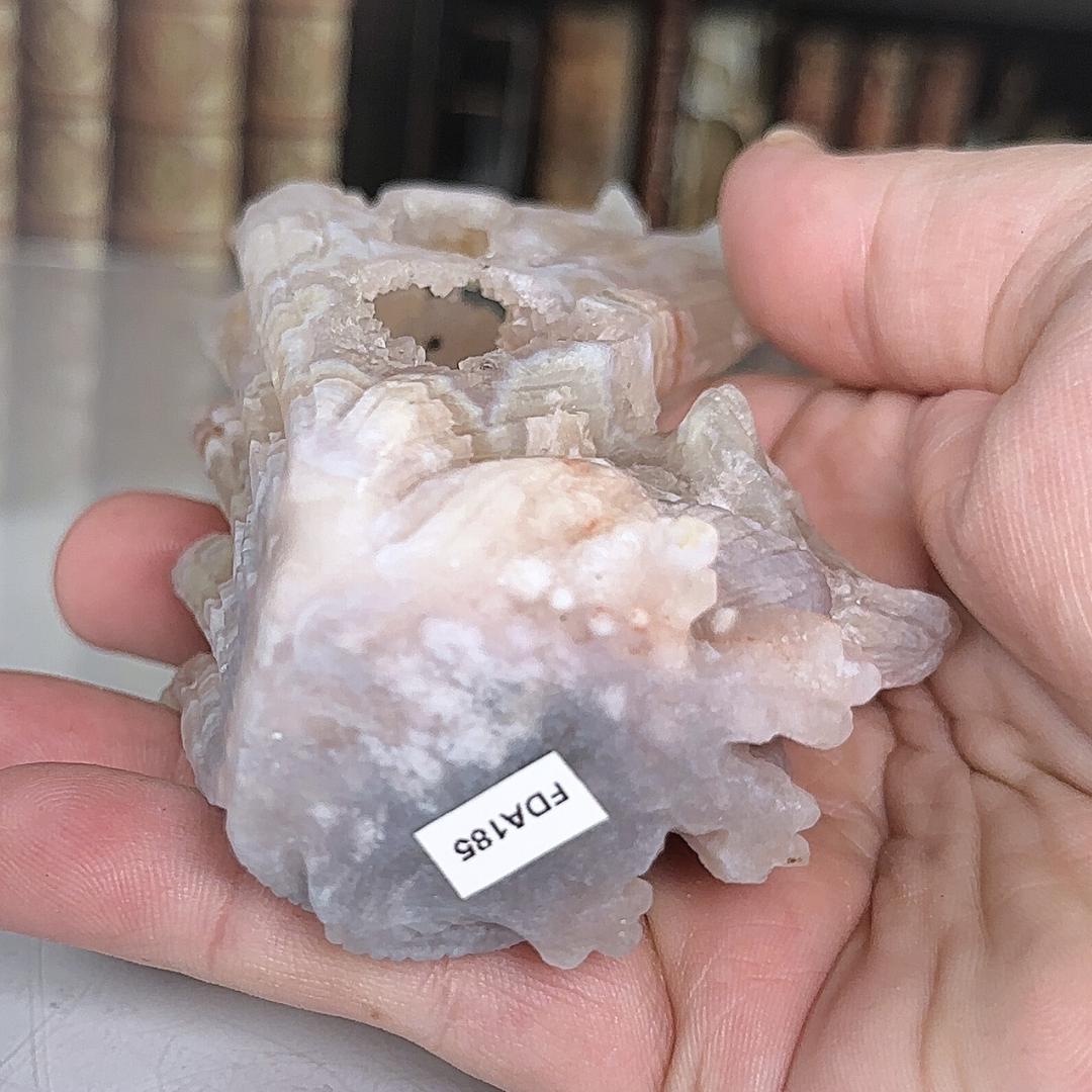 Druzy Flower Agate Pink Amethyst Fox Crystal Carving Geode Statement Piece