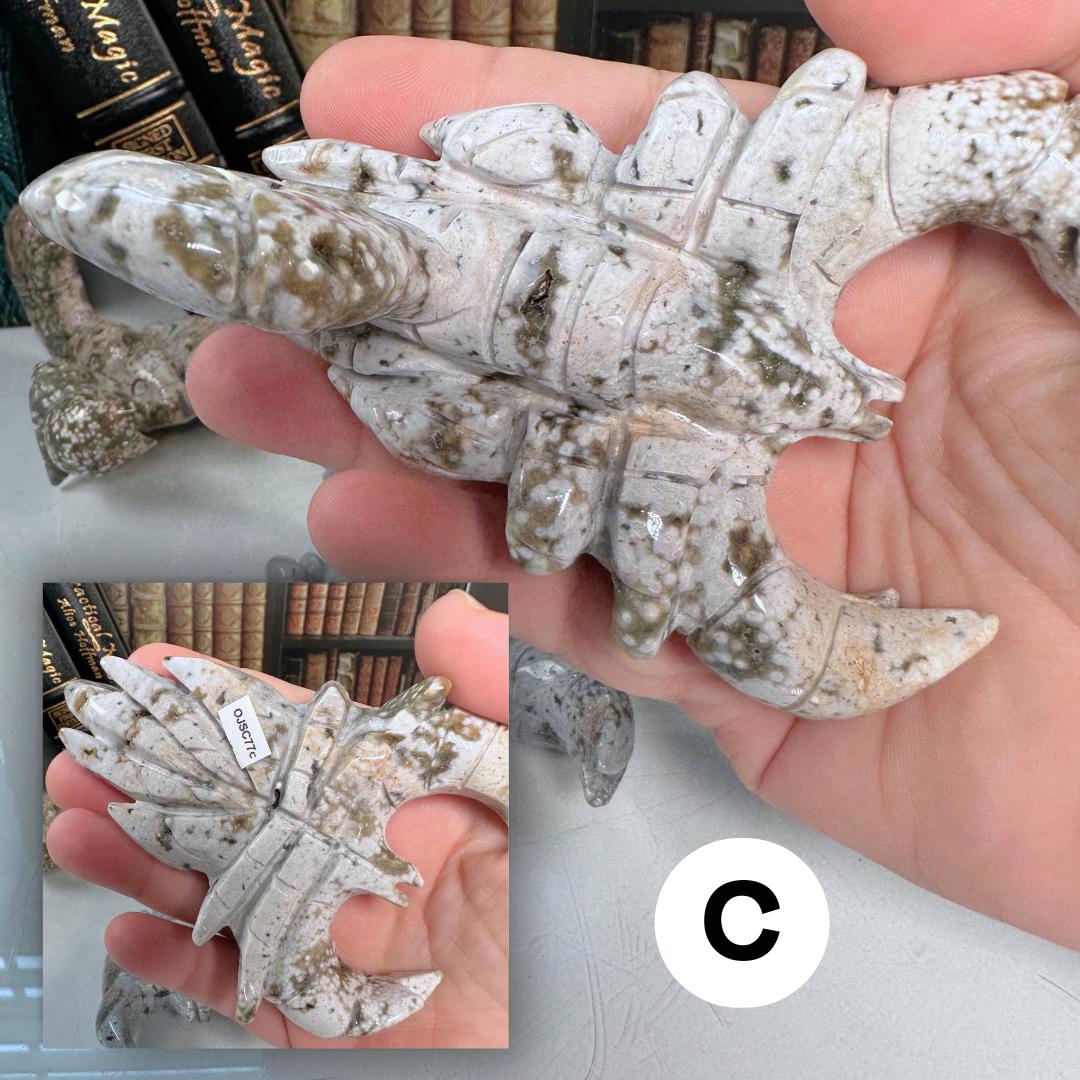 Multi Color Ocean Jasper Scorpion Carving | US Seller | Spiritual Meditation Energy Reiki Crystal Quartz Healing Love