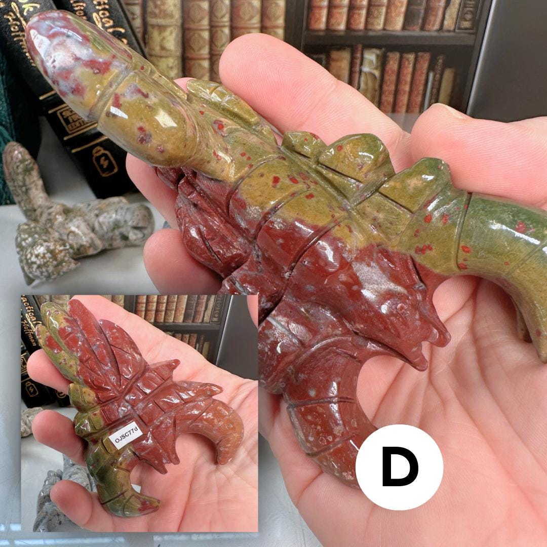 Multi Color Ocean Jasper Scorpion Carving | US Seller | Spiritual Meditation Energy Reiki Crystal Quartz Healing Love