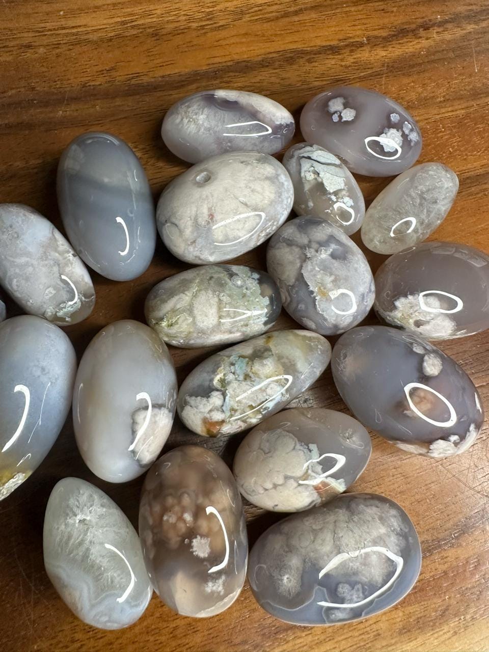 Black Flower Agate Tumbles | High Quality Crystal | Flower Agate | US Seller