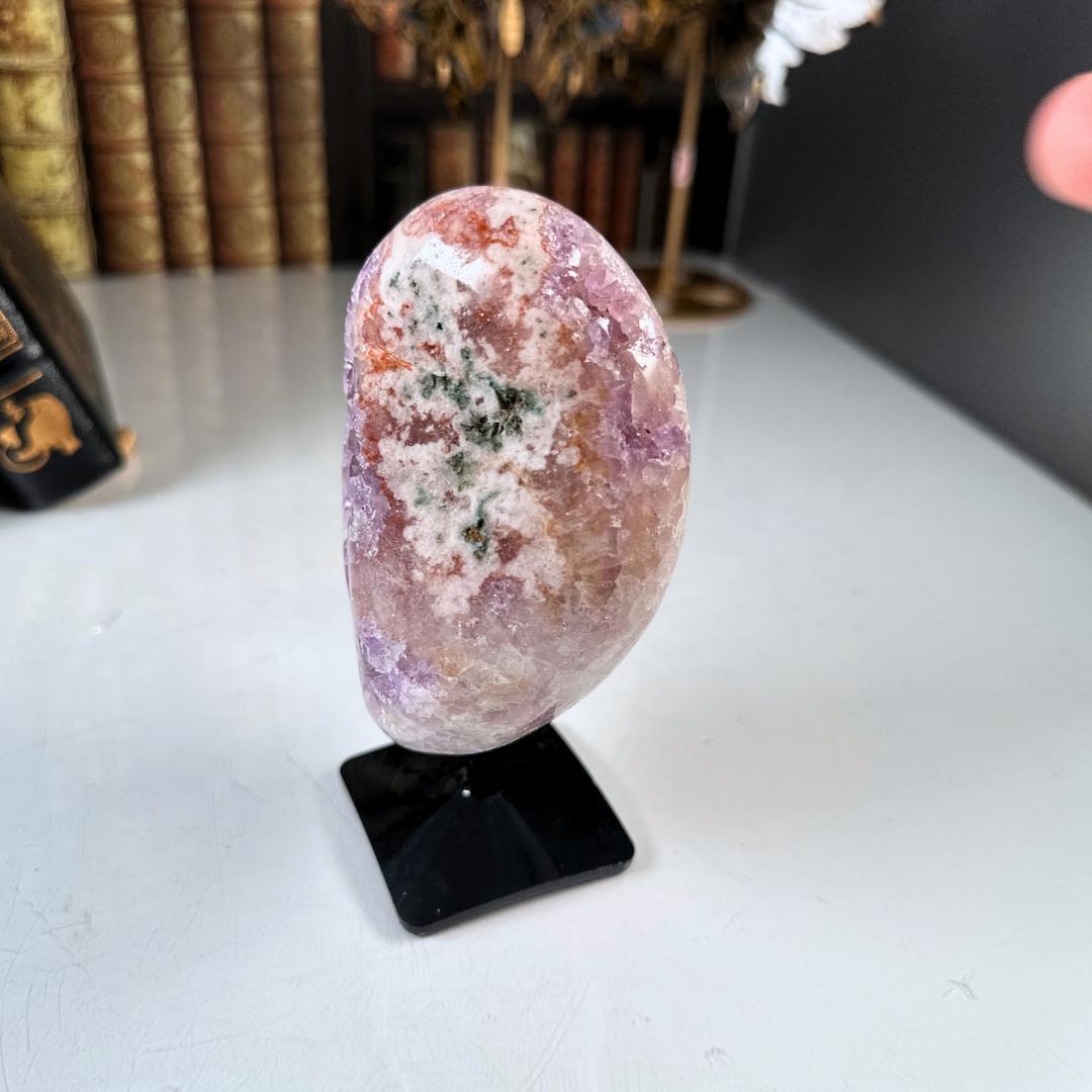 Pink Amethyst Cluster Crystal With Stand, Energy Healing Amethyst, Reiki Crystal Feng Shui Altar Home Decor Office