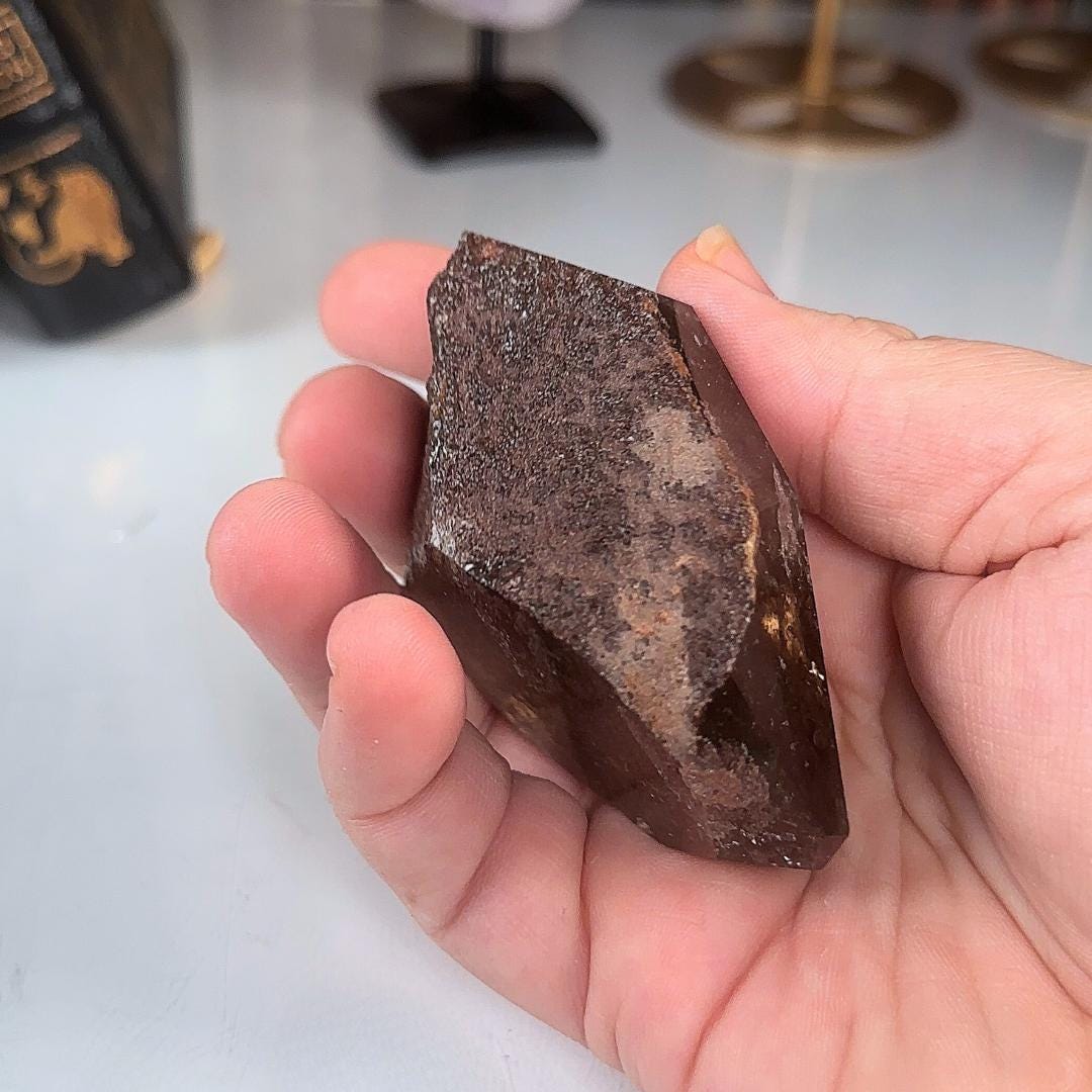 Smokey Garden Quartz Freeform | Lodolite With Inclusions Crystal Carving