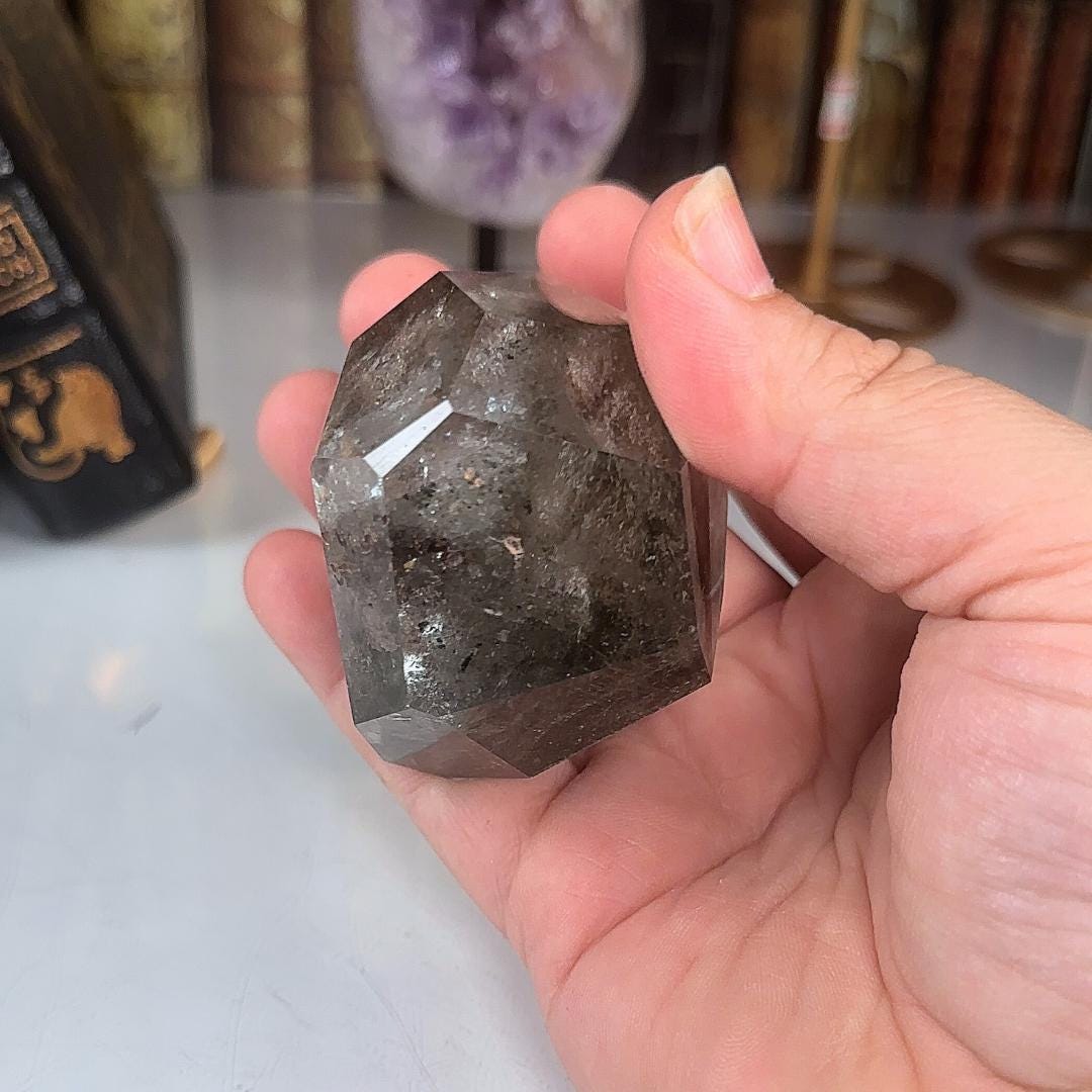 Garden Quartz Freeform | Lodolite With Inclusions Crystal Carving