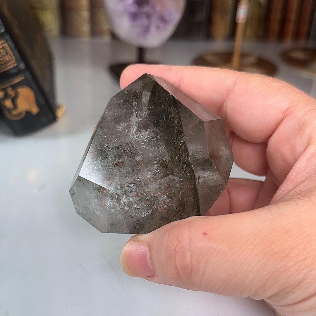 Garden Quartz Freeform | Lodolite With Inclusions Crystal Carving