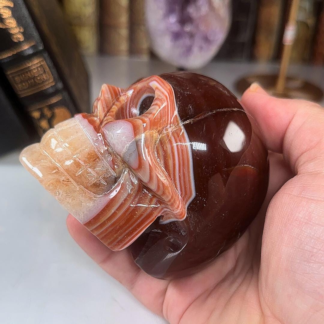 Red Carnelian Crystal Agate Sardonyx Skull Stone Carving Sculpture Healing Altar Reiki Feng Shui Altar