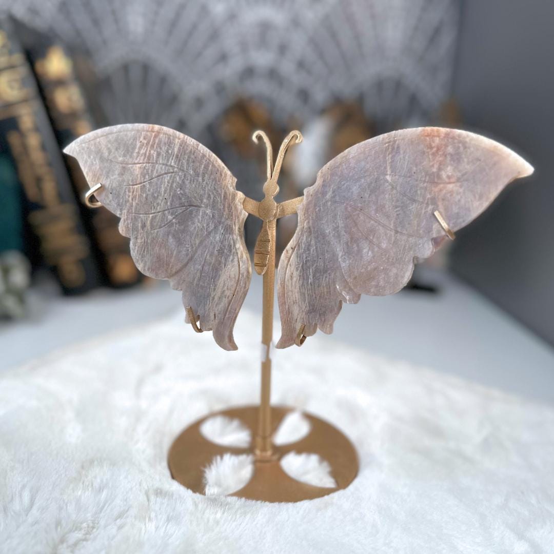 Flashy Blue Moonstone Wings Sunstone | US Seller | Chakra Healing, Reiki Healing Altar Balance Intuition