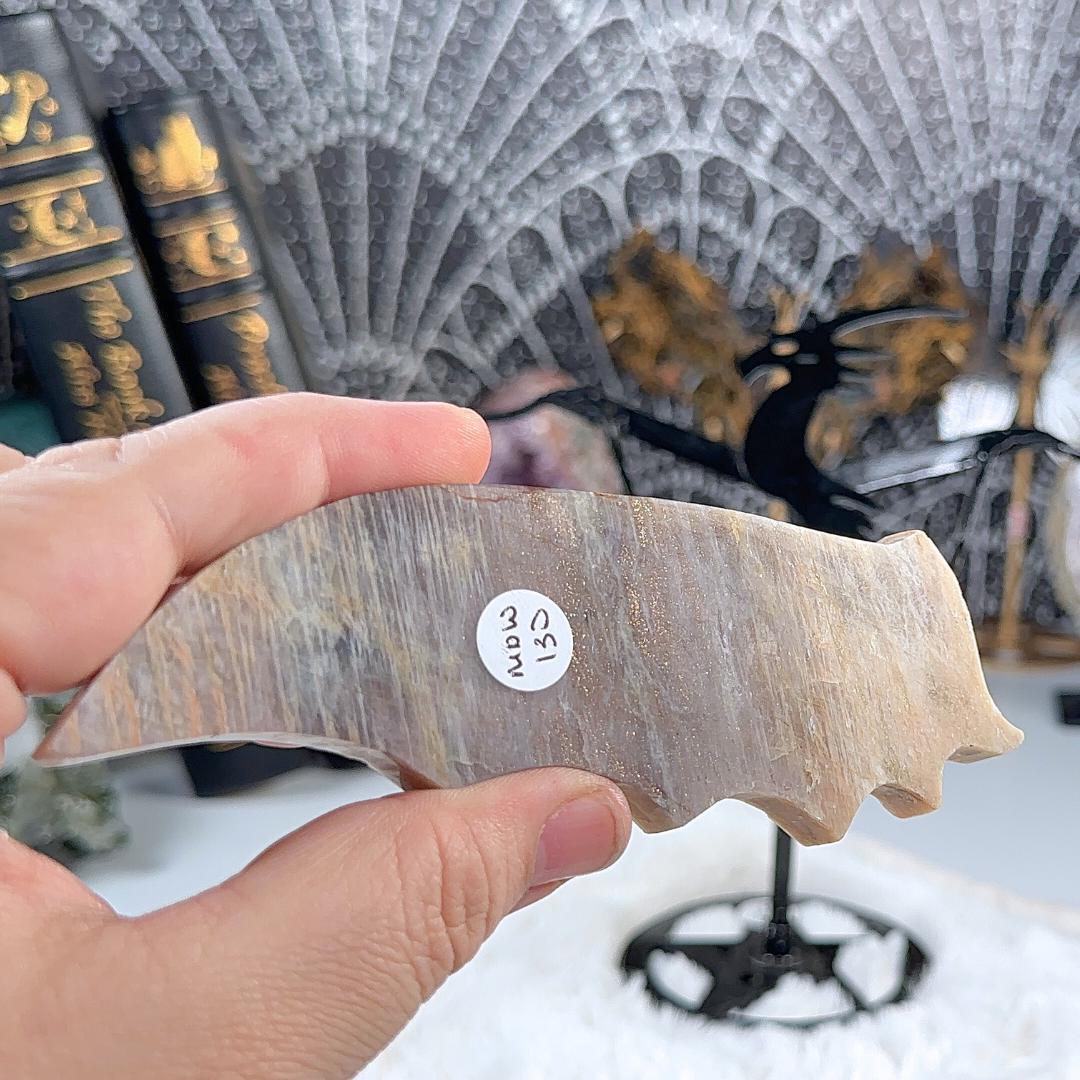 Flashy Blue Moonstone Dragon Wings Sunstone | US Seller | Chakra Healing, Reiki Healing Altar Balance Intuition