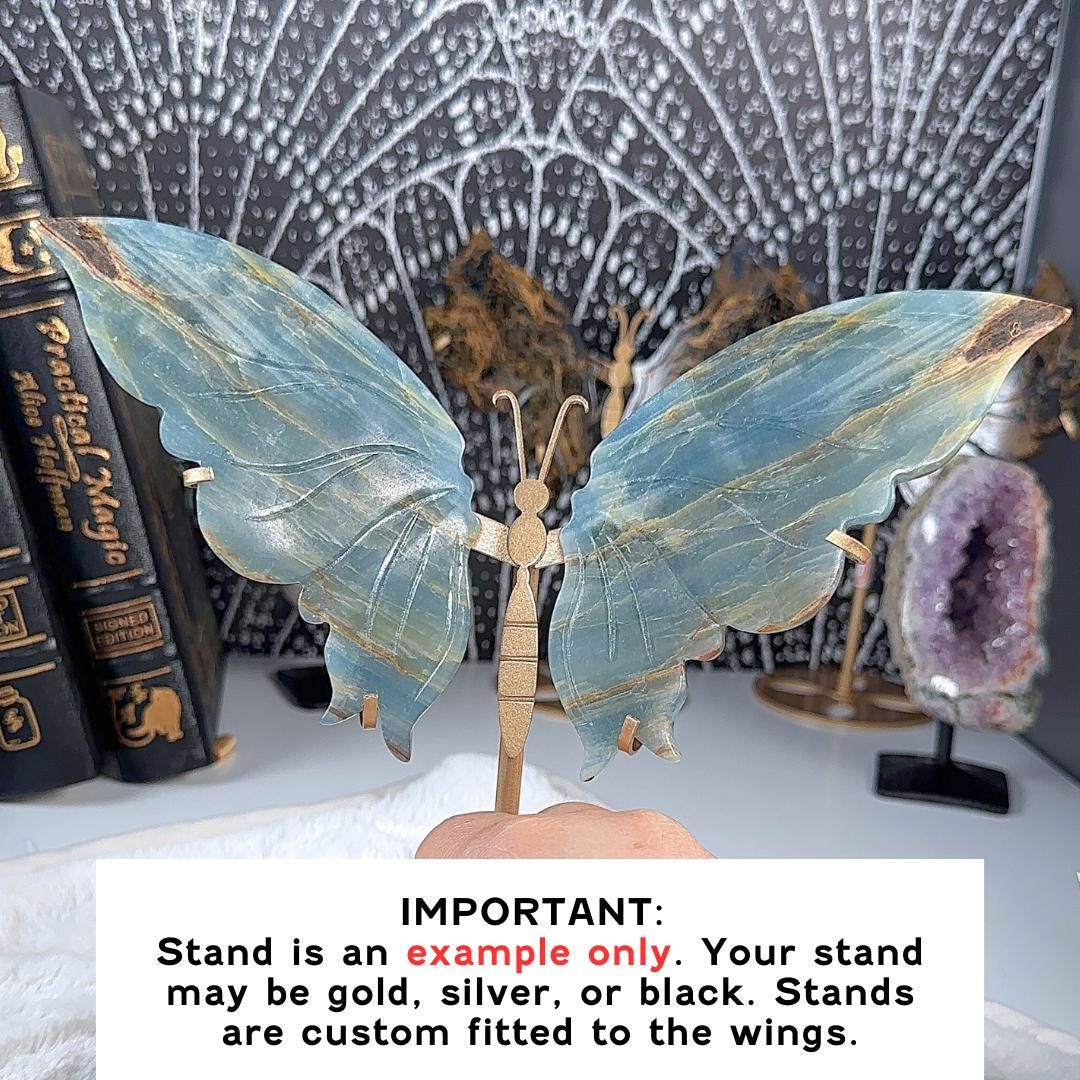 Blue Onyx Butterfly Wings | US Seller | Metaphysical Shop Healing Concentration Trauma Energy Altar