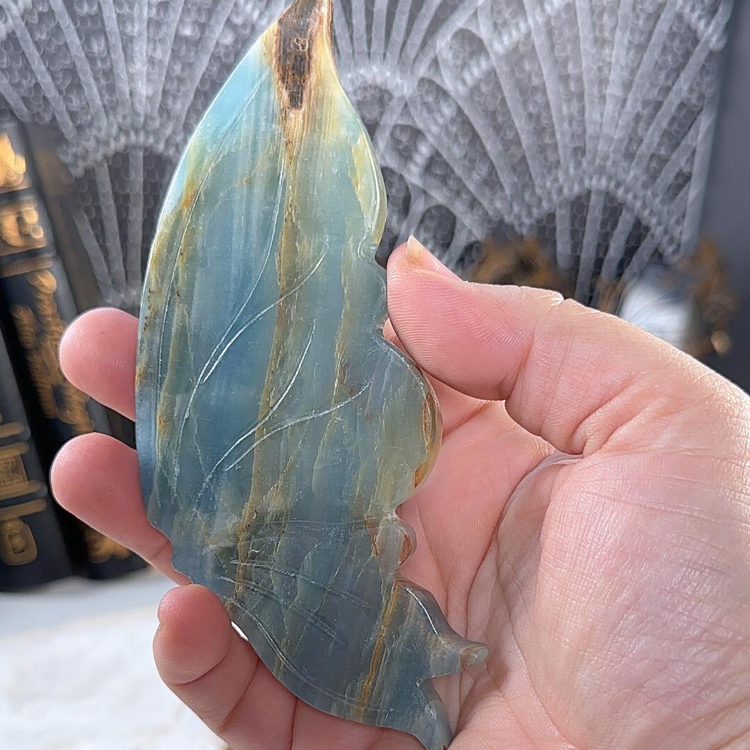 Blue Onyx Butterfly Wings | US Seller | Metaphysical Shop Healing Concentration Trauma Energy Altar