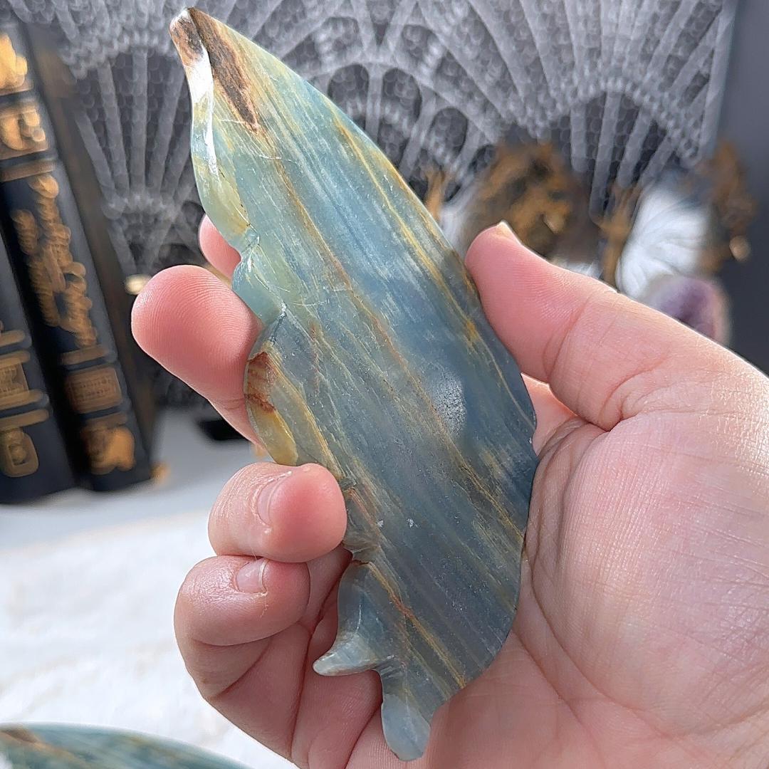 Blue Onyx Butterfly Wings | US Seller | Metaphysical Shop Healing Concentration Trauma Energy Altar