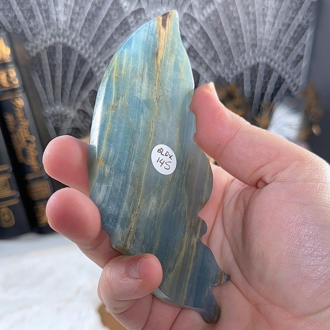 Blue Onyx Butterfly Wings | US Seller | Metaphysical Shop Healing Concentration Trauma Energy Altar