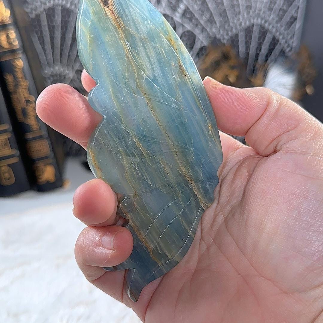 Blue Onyx Butterfly Wings | US Seller | Metaphysical Shop Healing Concentration Trauma Energy Altar