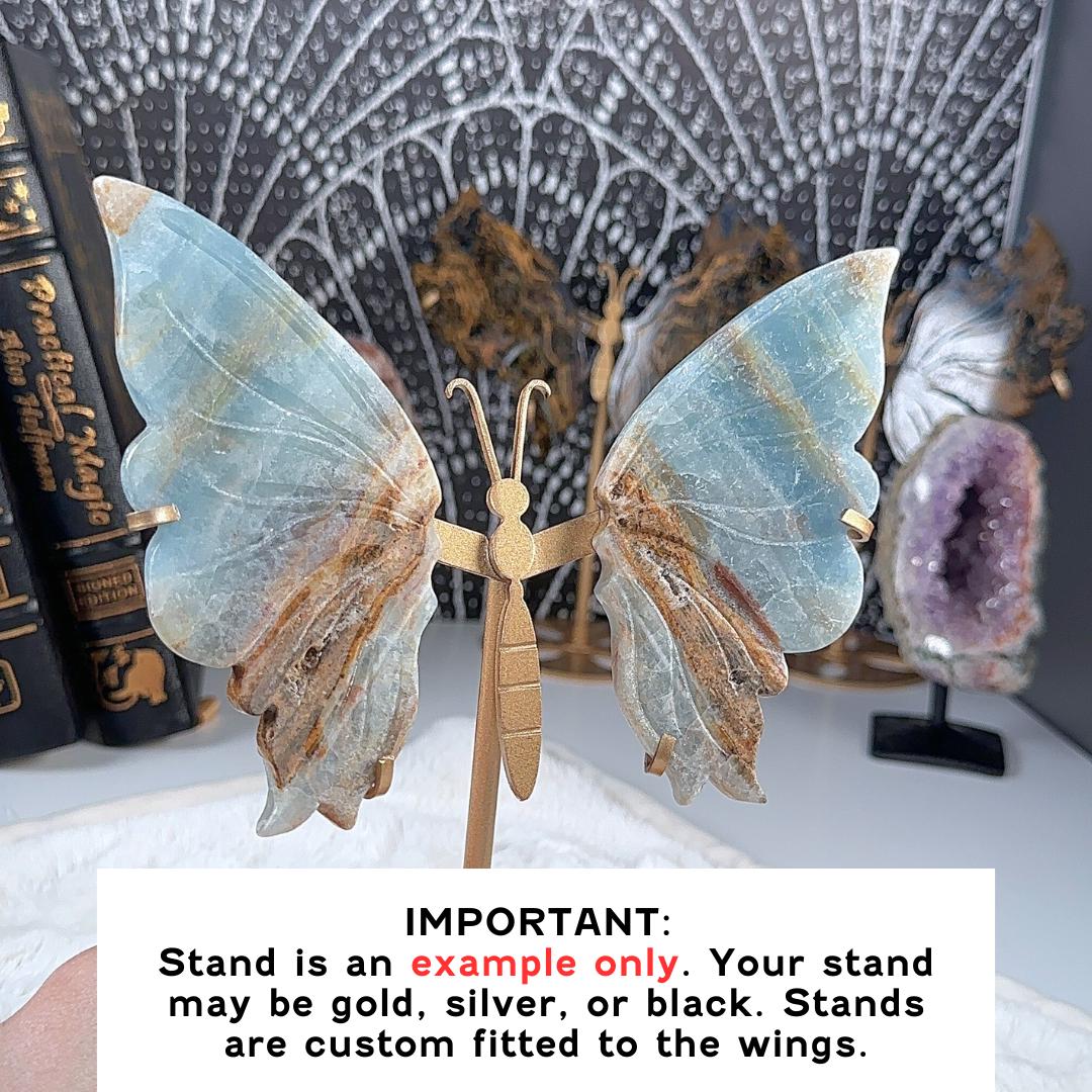 Blue Onyx Butterfly Wings | US Seller | Metaphysical Shop Healing Concentration Trauma Energy Altar