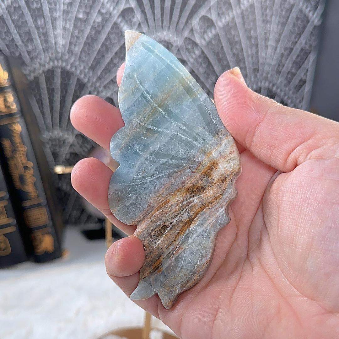Blue Onyx Butterfly Wings | US Seller | Metaphysical Shop Healing Concentration Trauma Energy Altar