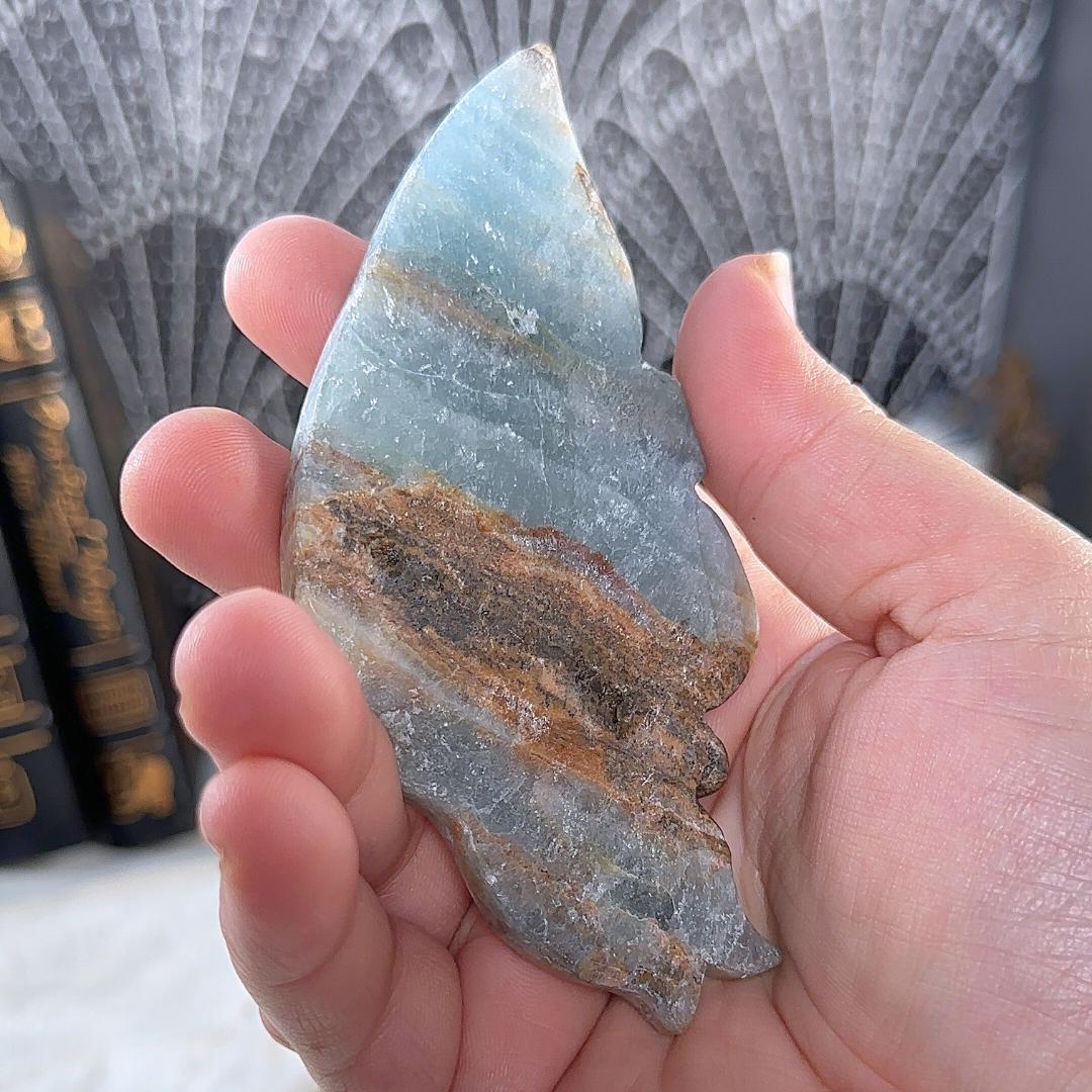 Blue Onyx Butterfly Wings | US Seller | Metaphysical Shop Healing Concentration Trauma Energy Altar
