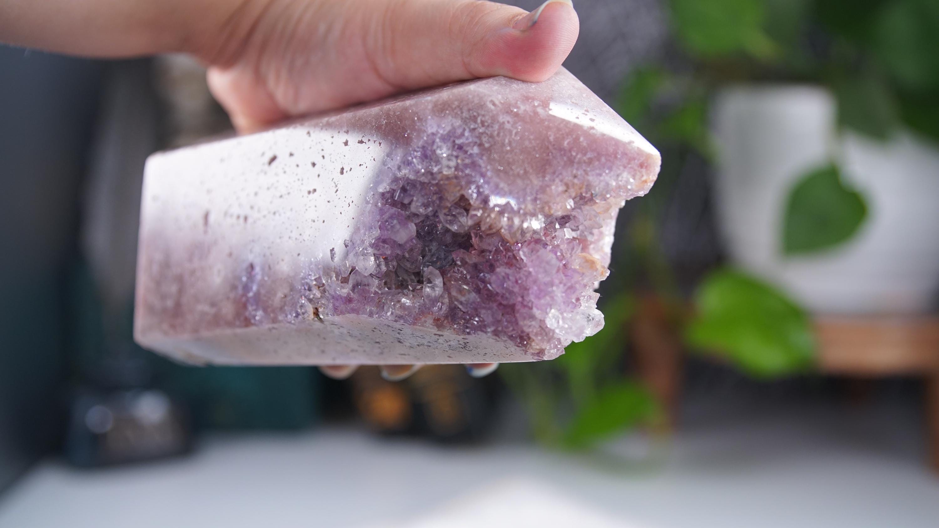XL Druzy Pink Amethyst Jasper Agate Crystal Tower, Healing Tower, Crystal Tower, Chakra Healing, Reiki Healing Altar Calm Trust Grace