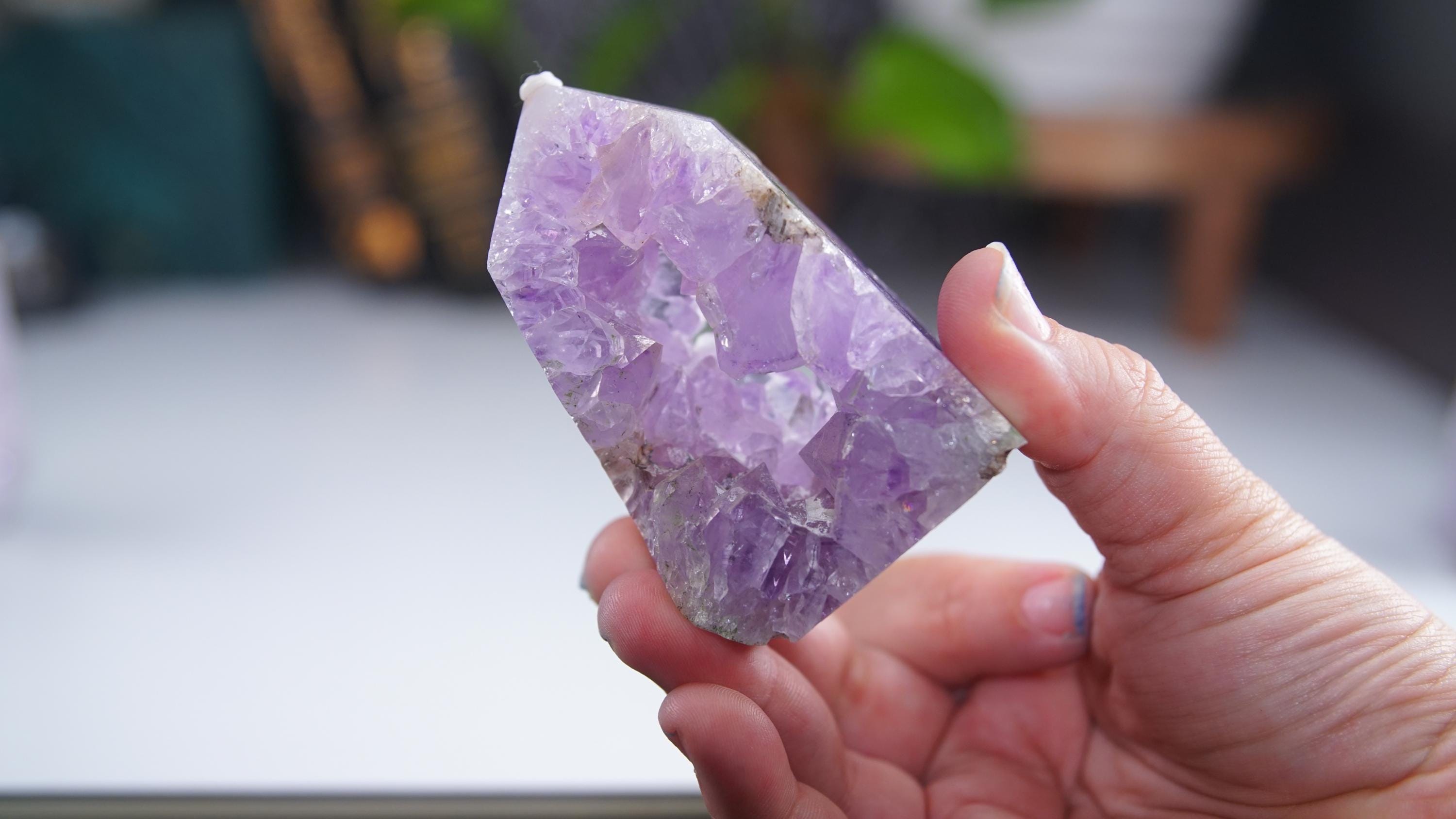 DRUZY Agate Tower Banded Agate Amethyst Stone Stunning Statement Piece Home Decor High Quality Large Crystal Reiki Energy Calm Balance