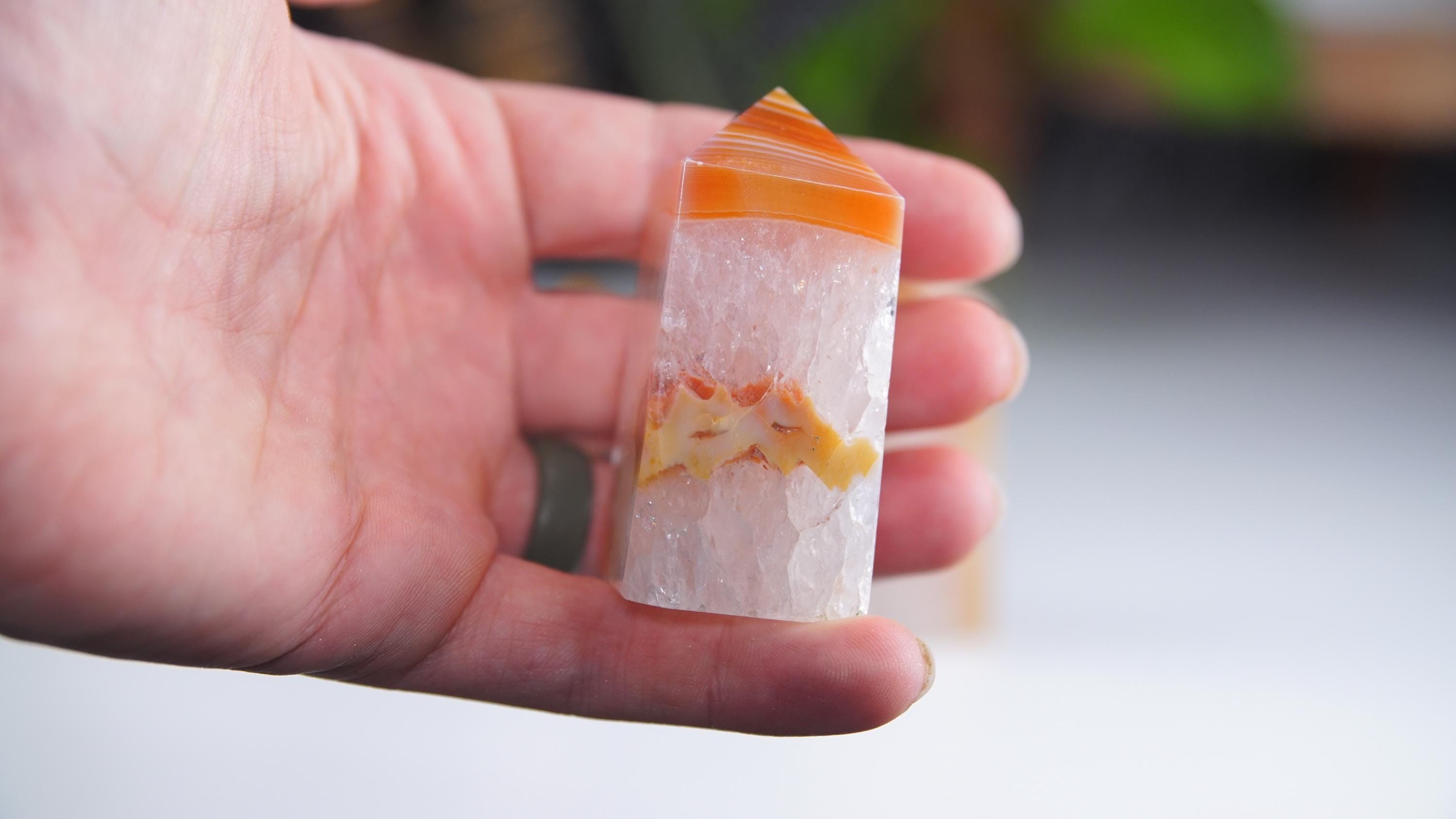 Carnelian Point Obelisk, Red Agate Tower, Druzy Protection Gift, Feng Shui Altar Energy Healing Reiki Healing Crystals