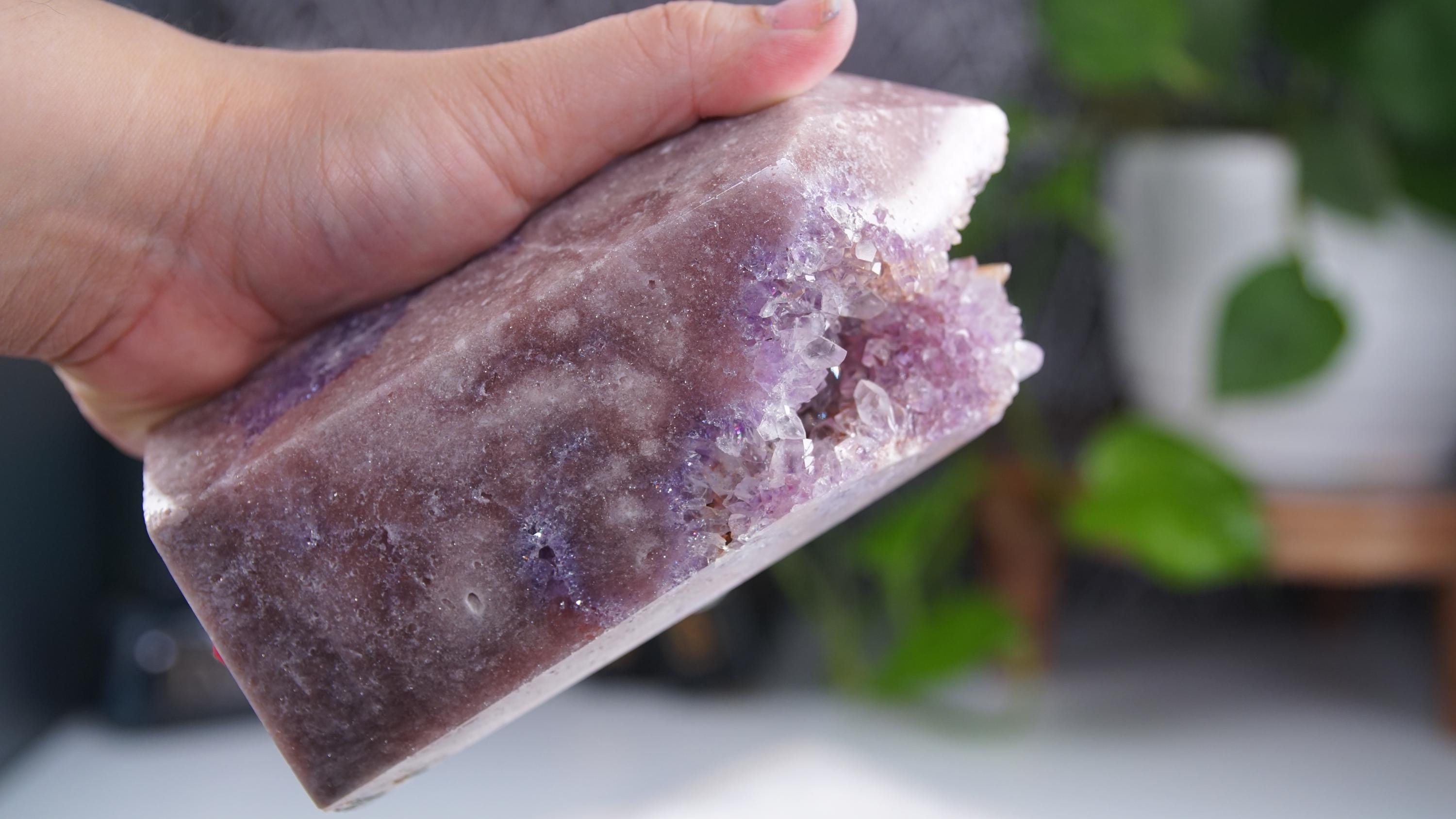 XL Druzy Pink Amethyst Jasper Agate Crystal Tower, Healing Tower, Crystal Tower, Chakra Healing, Reiki Healing Altar Calm Trust Grace