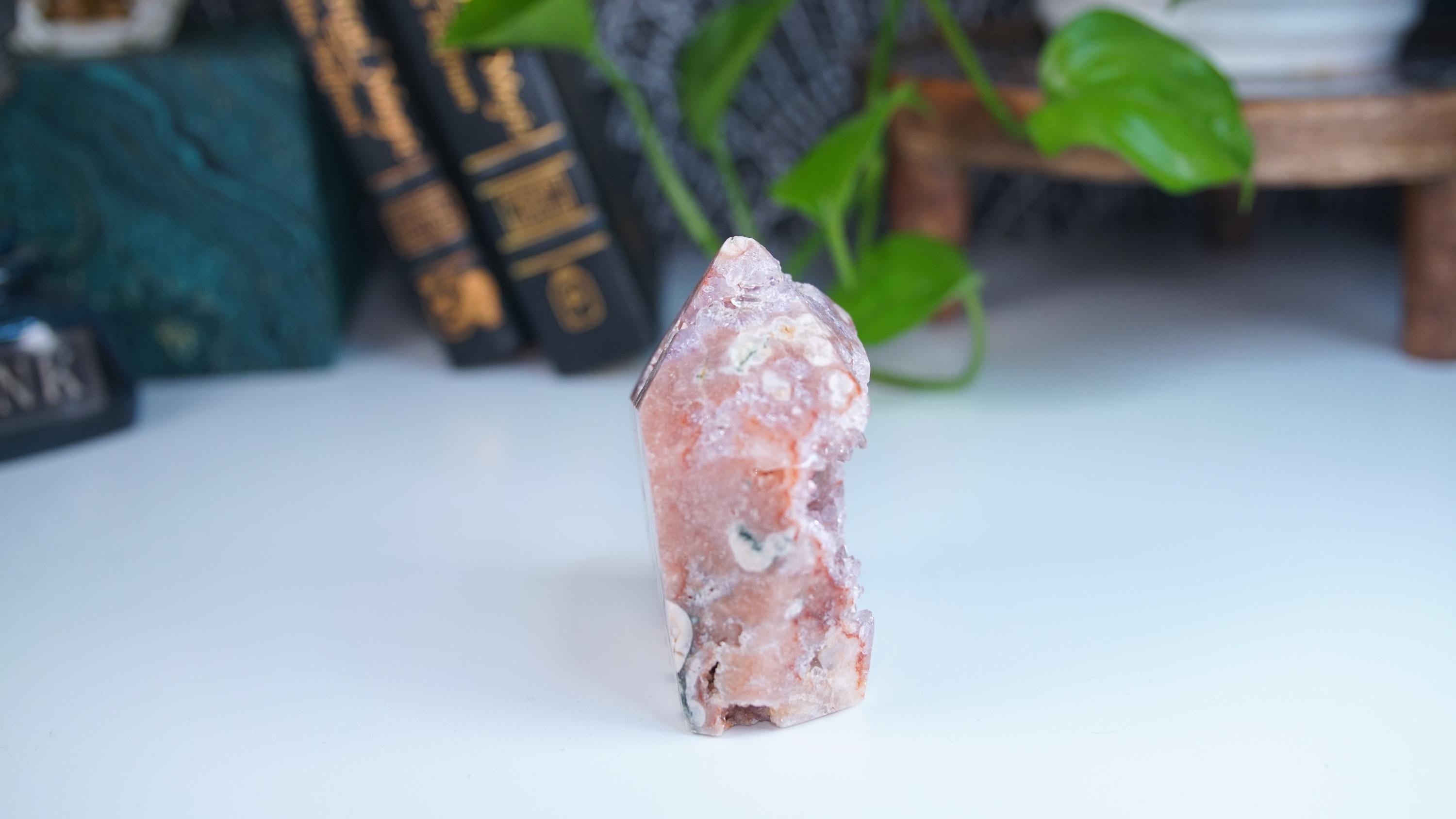 Druzy Pink Amethyst Jasper Agate Crystal Tower, Healing Tower, Crystal Tower, Chakra Healing, Reiki Healing Altar Calm Trust Grace