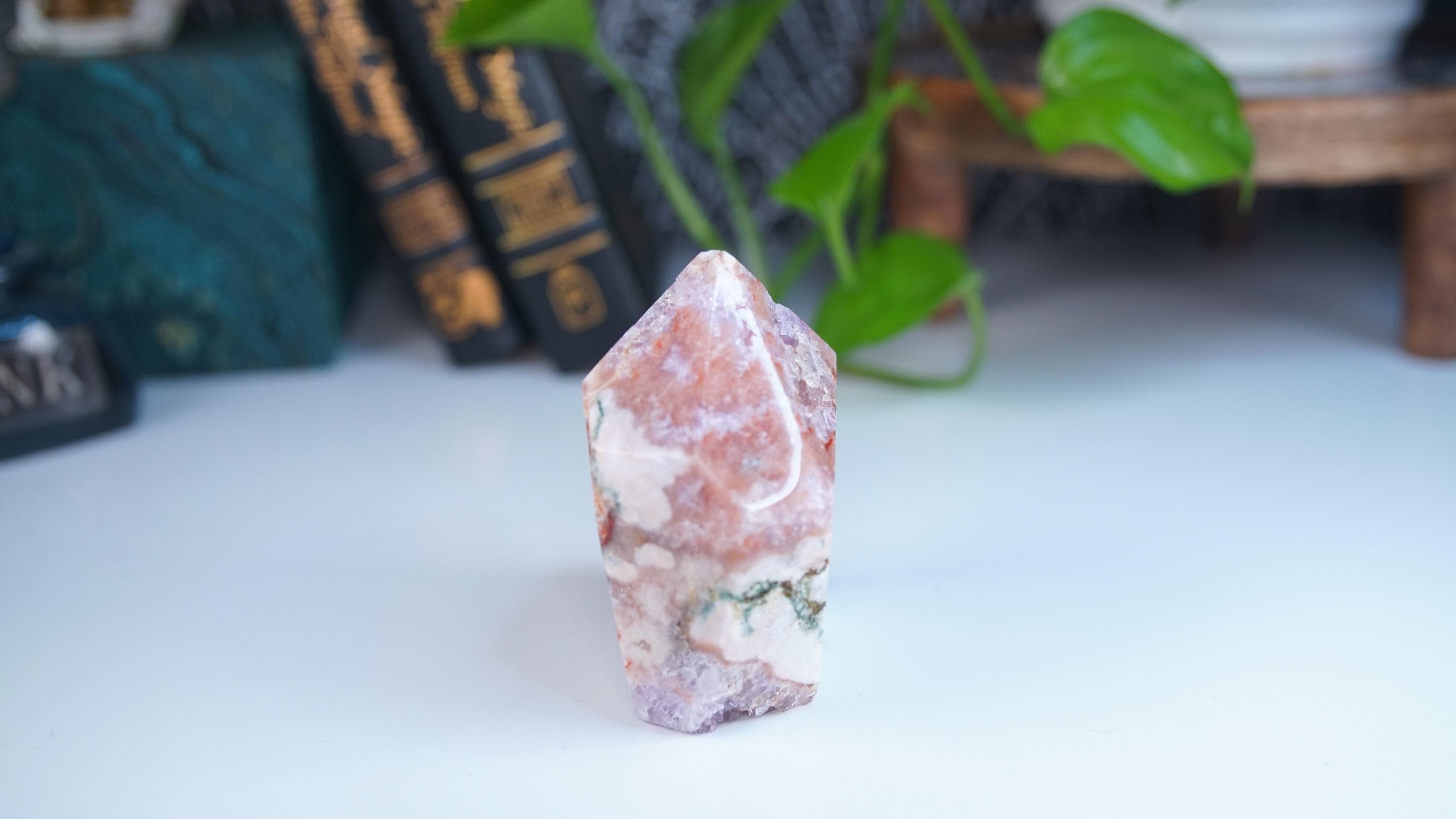 Druzy Pink Amethyst Jasper Agate Crystal Tower, Healing Tower, Crystal Tower, Chakra Healing, Reiki Healing Altar Calm Trust Grace