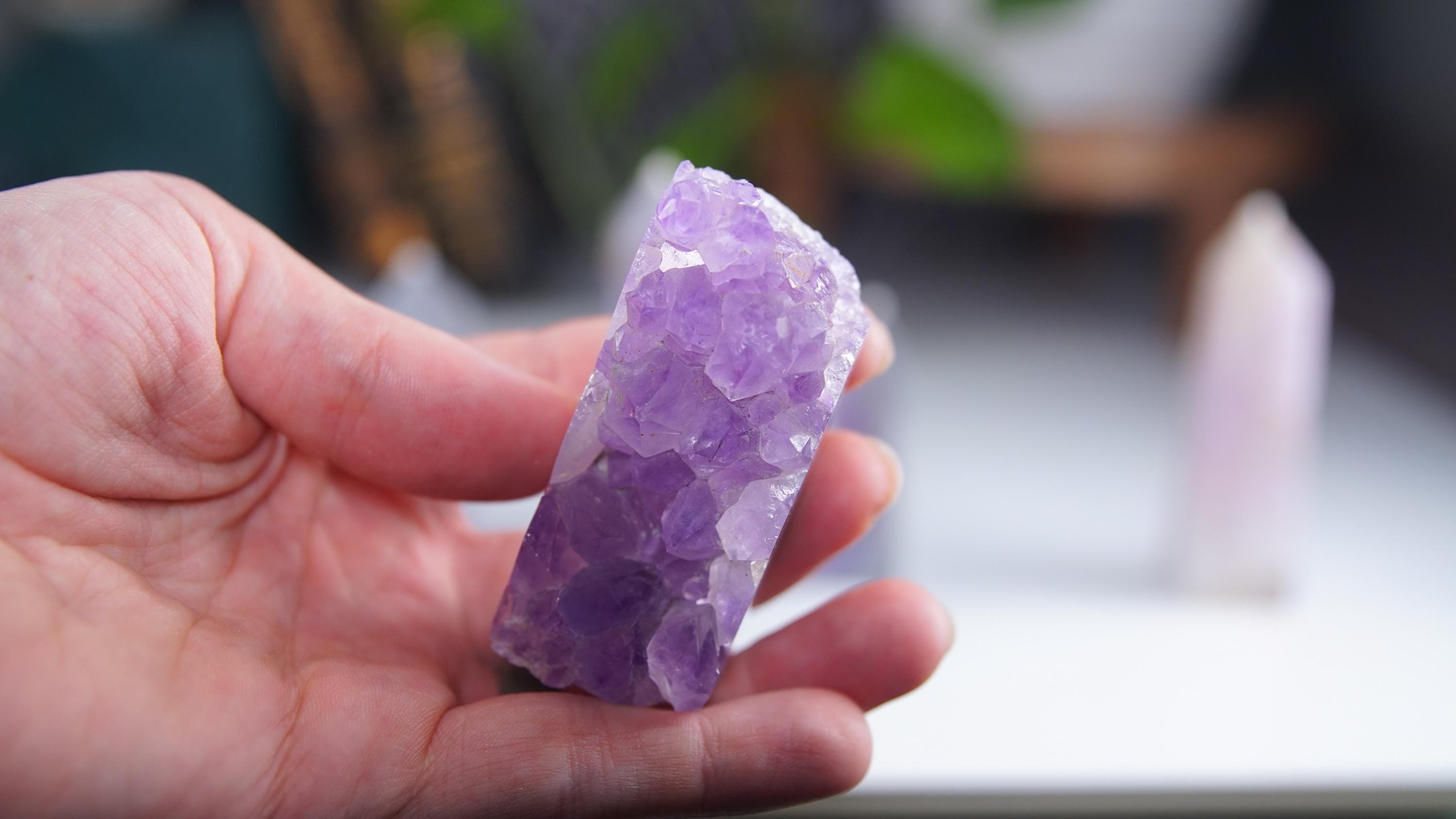 DRUZY Agate Tower Banded Agate Amethyst Stone Stunning Statement Piece Home Decor High Quality Large Crystal Reiki Energy Calm Balance