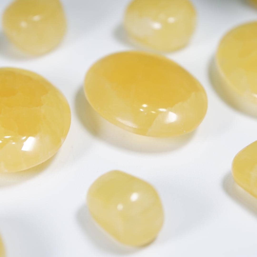 Lemon Calcite Palms & Tumbles | Intuitively Selected | High Quality Quartz | Crystal Carving | US Seller