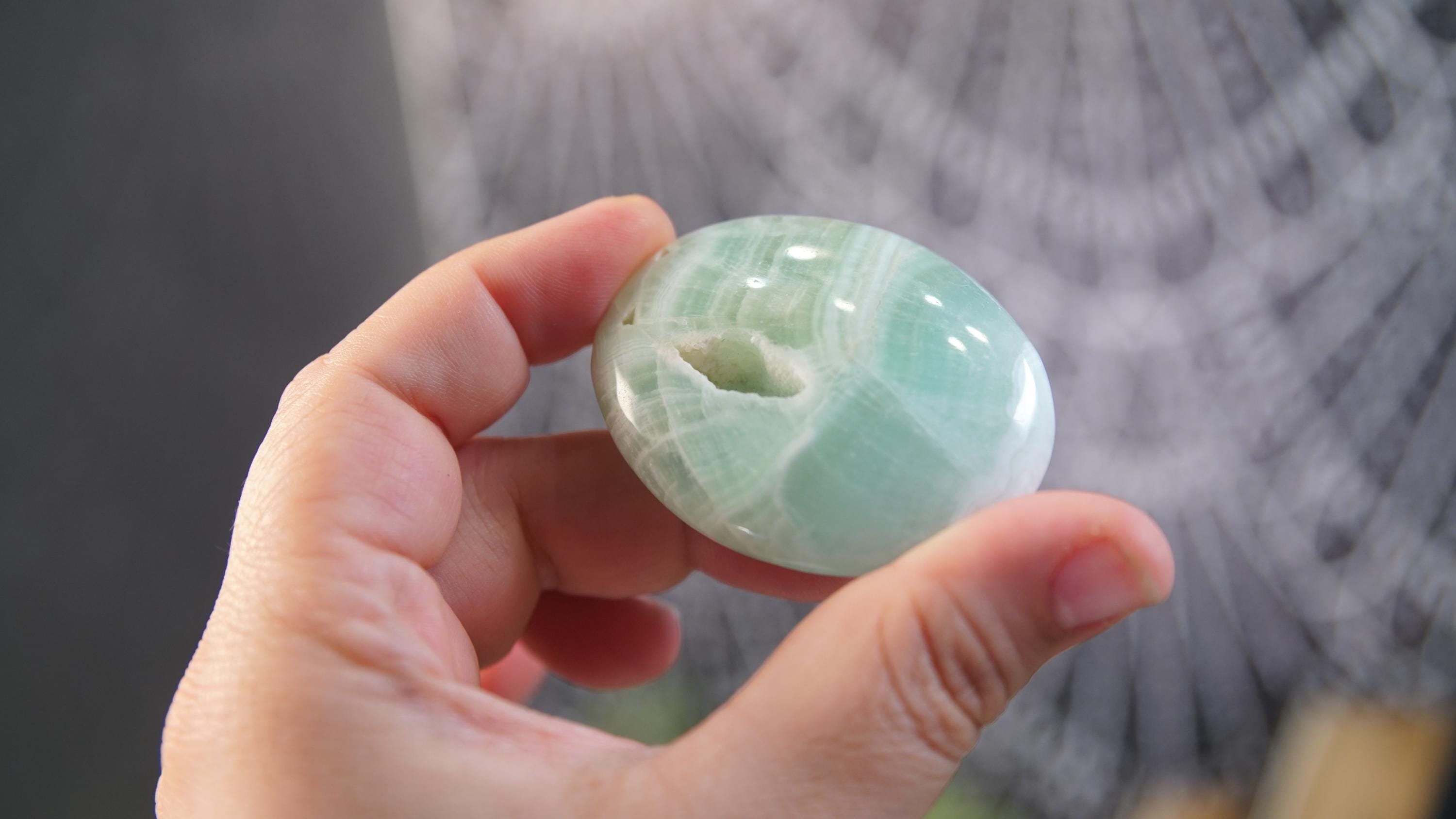 Pistachio Calcite Palms & Tumbles | Intuitively Selected | High Quality Quartz | Crystal Carving | US Seller