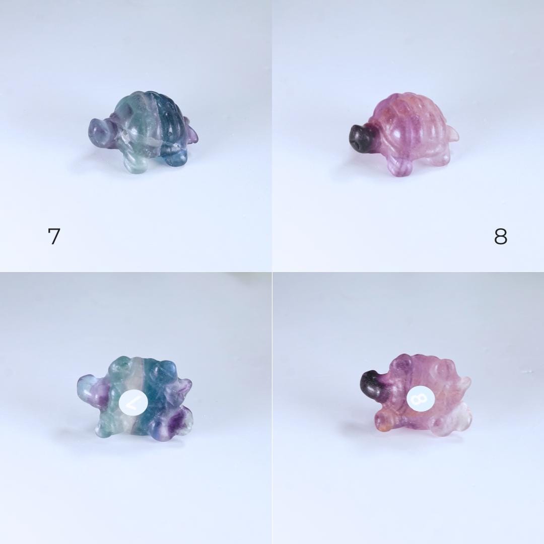 MINI Rainbow Fluorite Turtle Carving | Pick Your Favorite