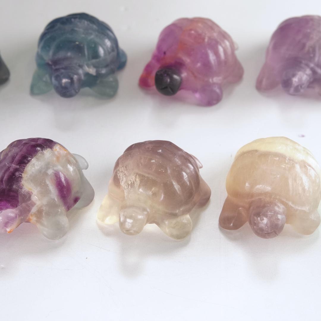 MINI Rainbow Fluorite Turtle Carving | Pick Your Favorite