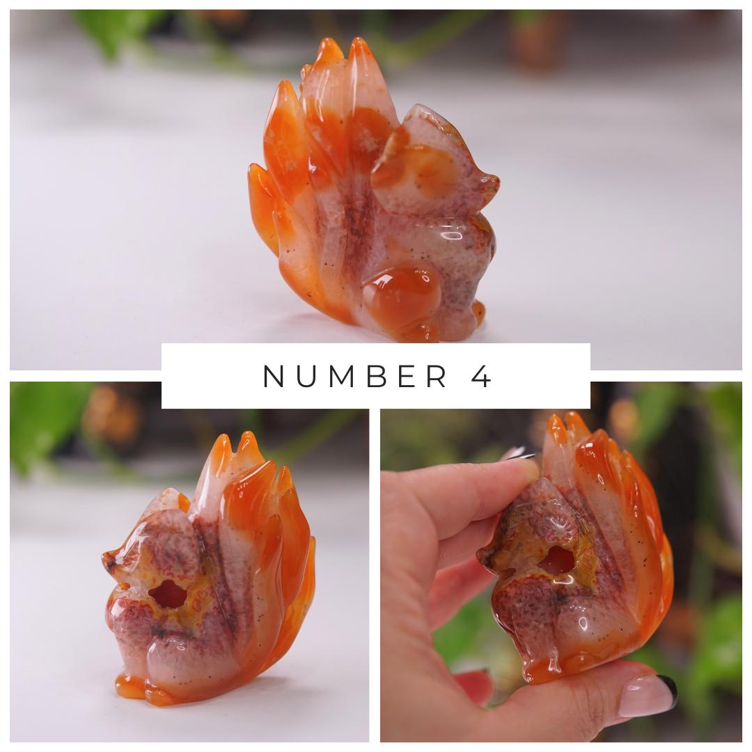Druzy Carnelian Fox Boutique Carvings | High Quality | US Seller