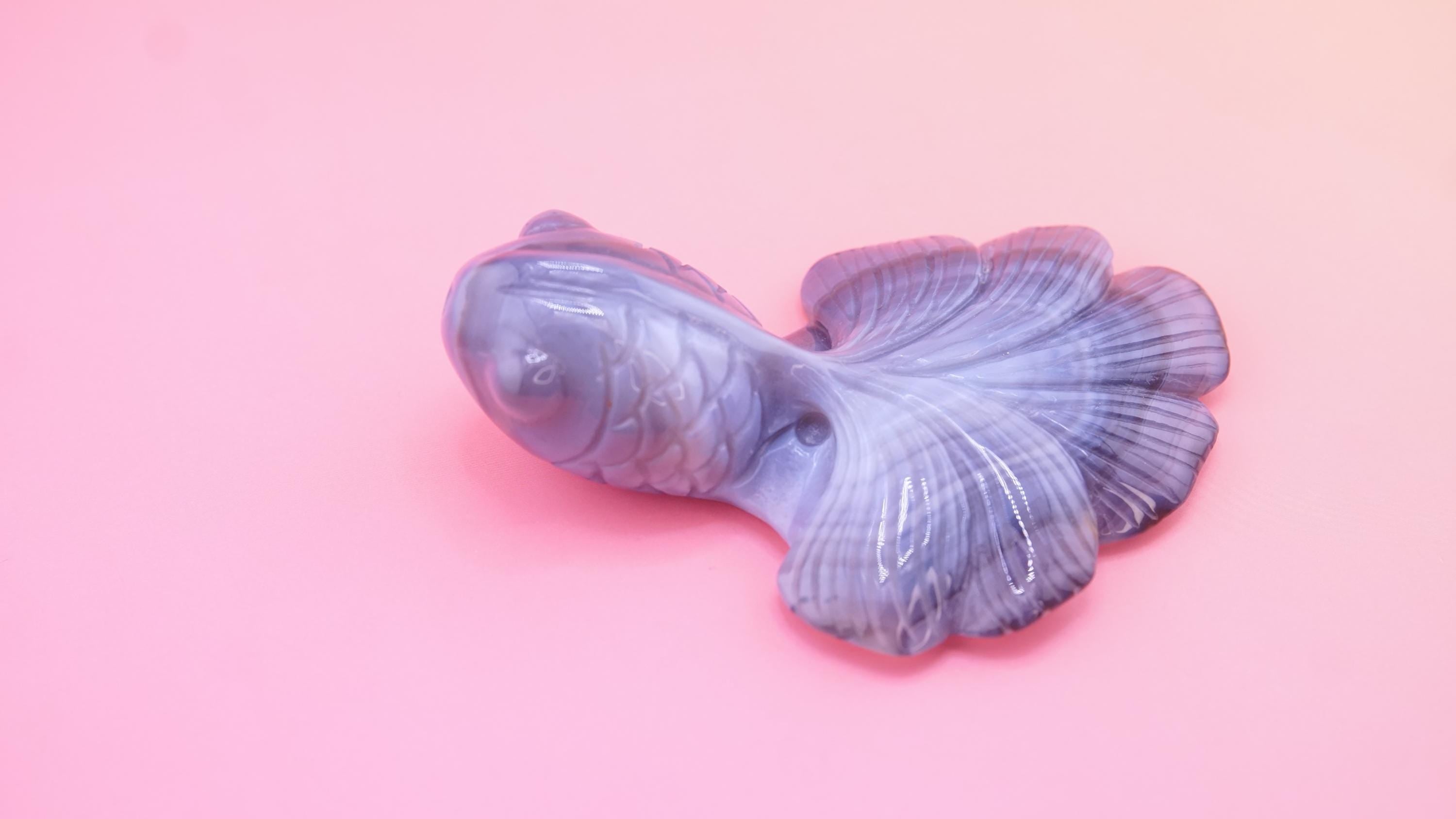 Hand Carved Banded Agate Fish | Boutique Quality Carving | Crystal Decor