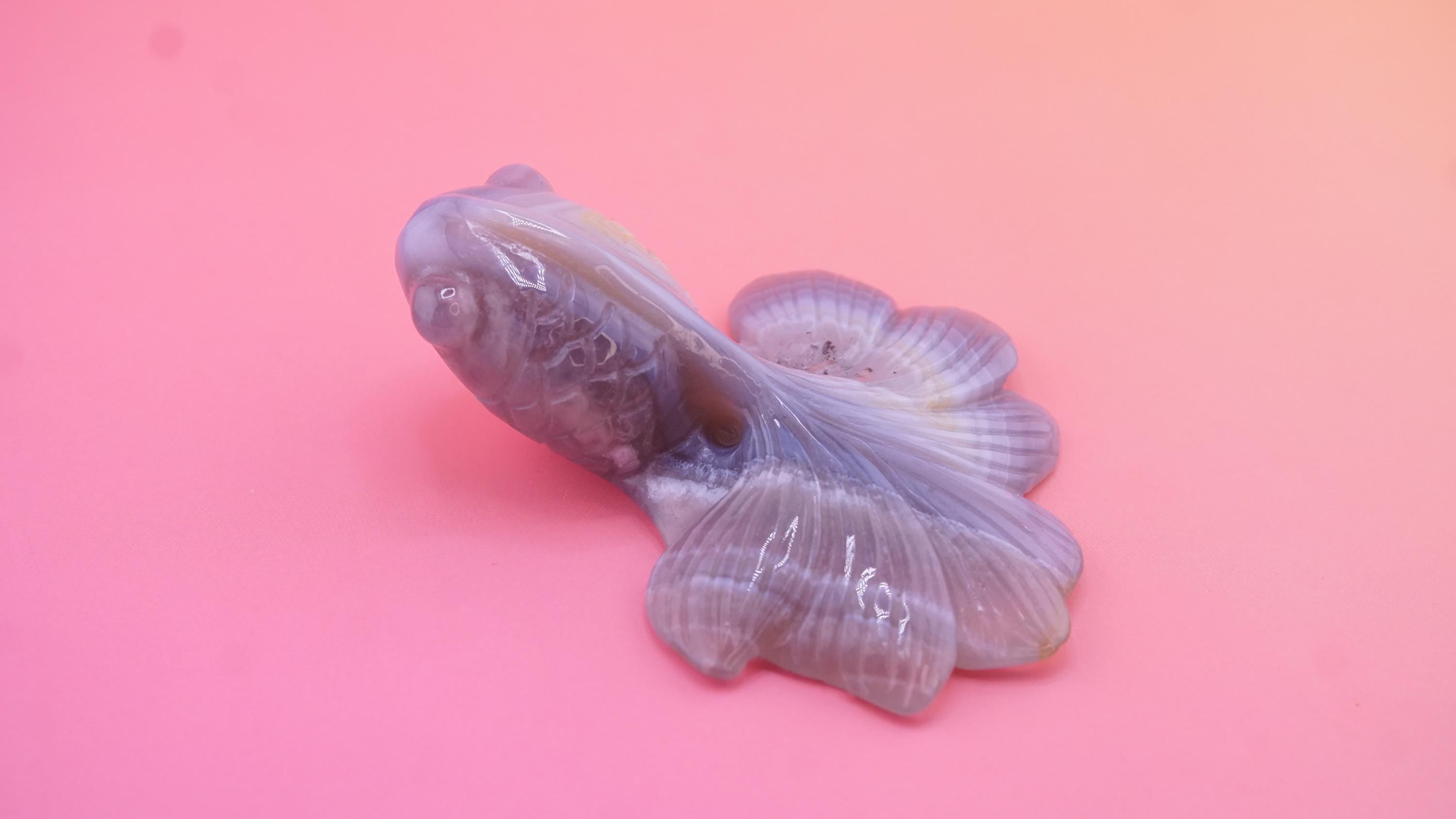Hand Carved Banded Agate Fish | Boutique Quality Carving | Crystal Decor