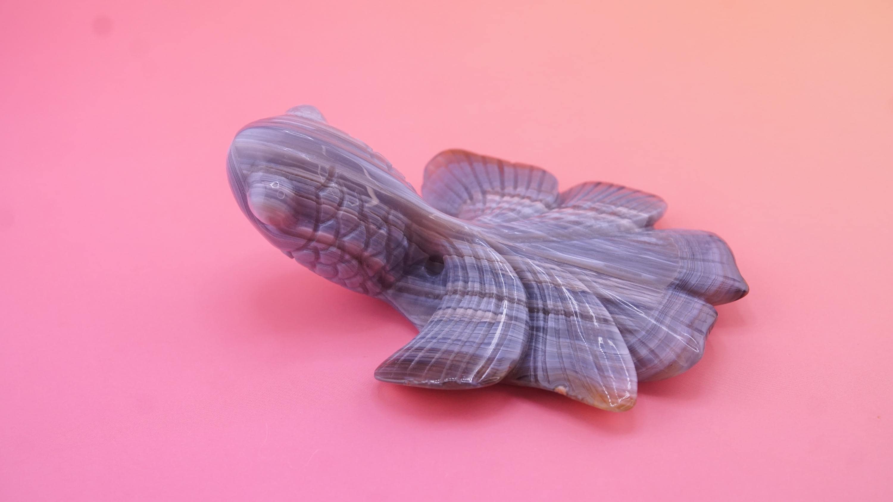Hand Carved Banded Agate Fish | Boutique Quality Carving | Crystal Decor