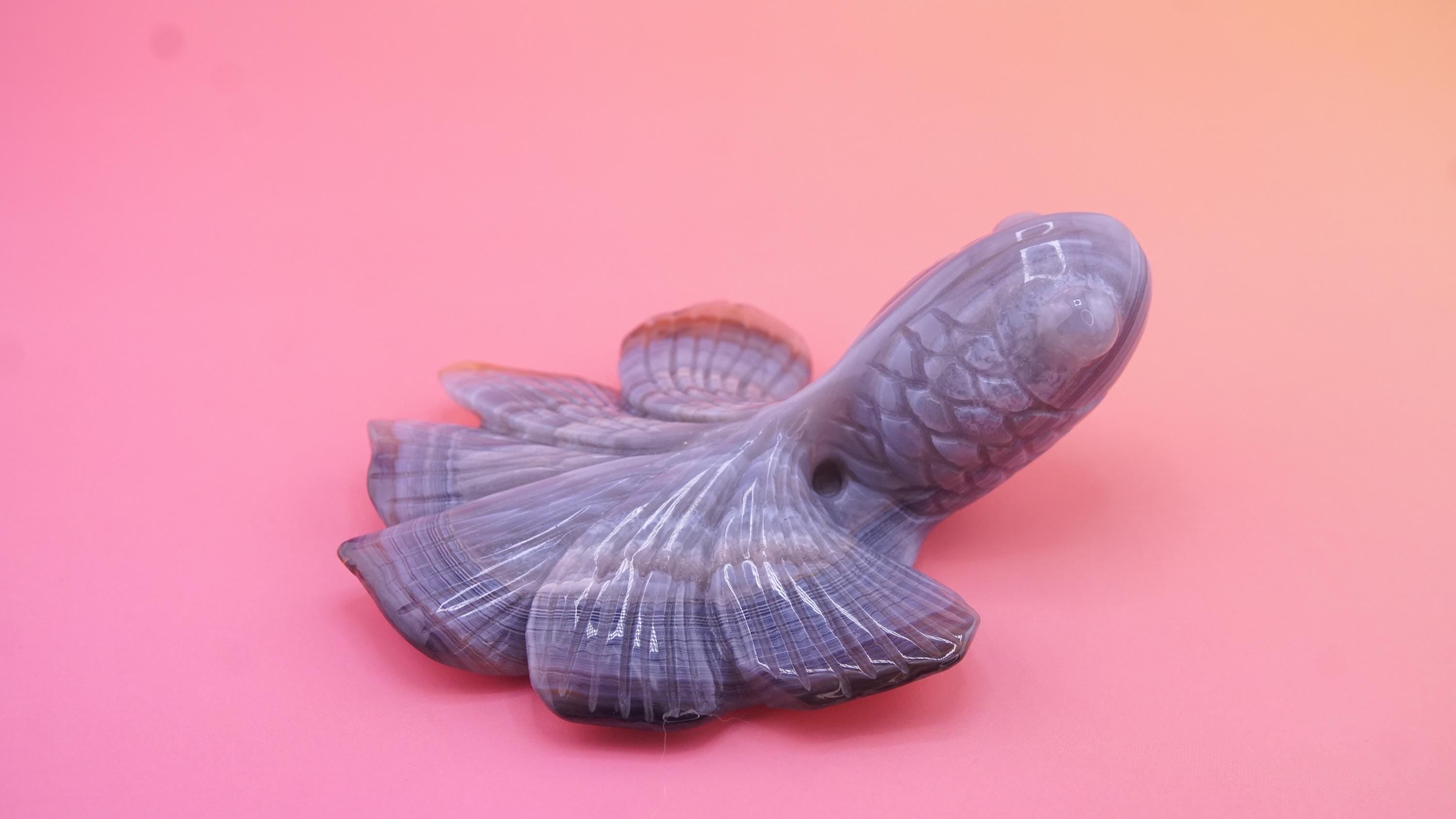 Hand Carved Banded Agate Fish | Boutique Quality Carving | Crystal Decor
