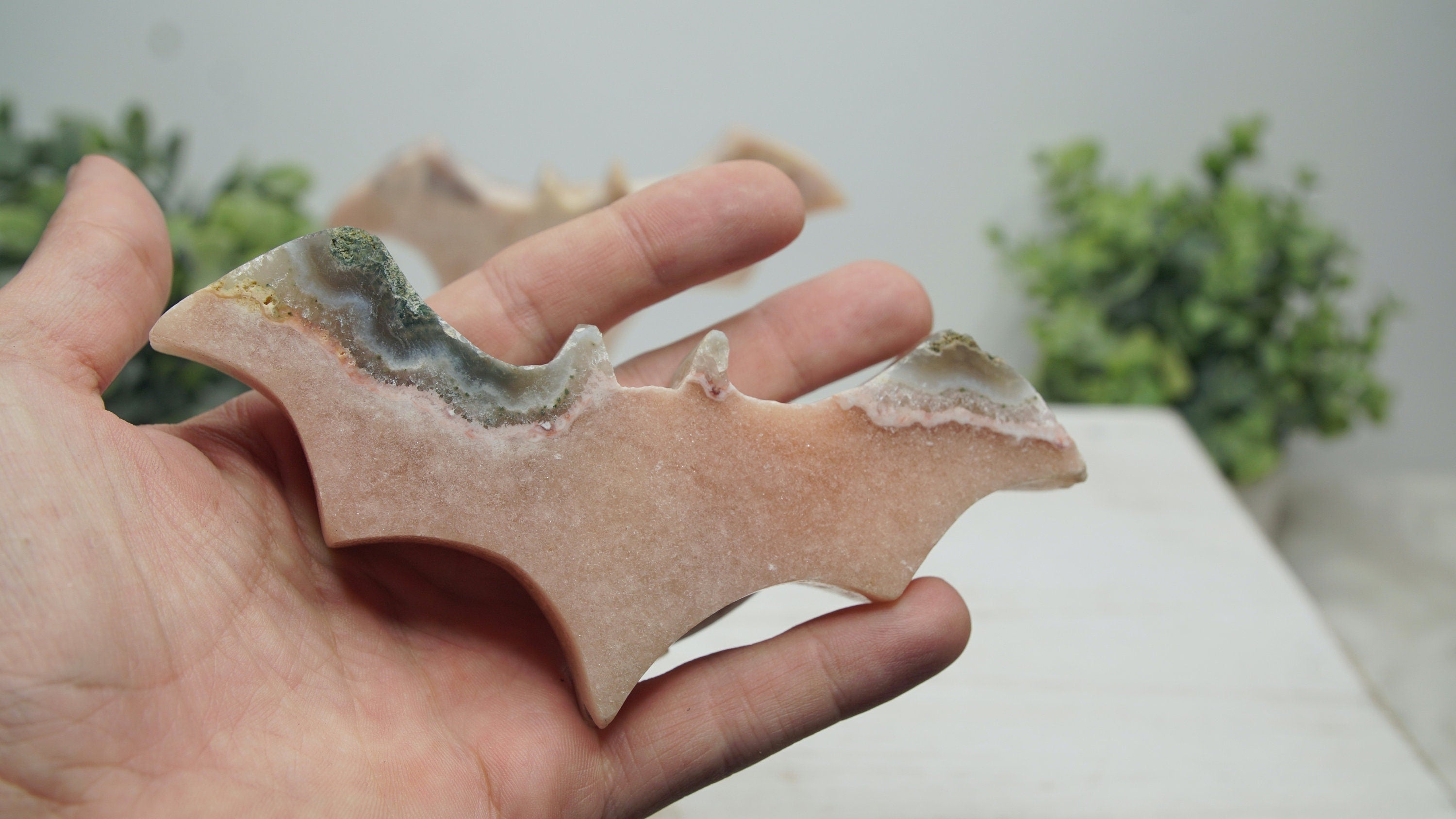 Pink Amethyst Bat Carving On Stand From Brazil Intuitively Selected Quartz Crystal Healing-Spiritual Protection Meditation Energy Reiki