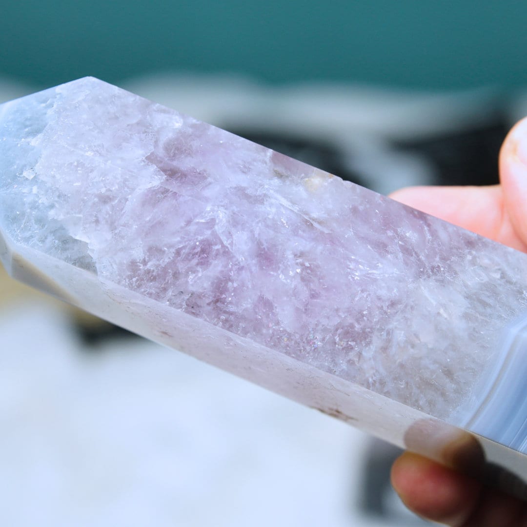 DRUZY Agate Large Tower Banded Agate Amethyst Stone Stunning Statement Piece Home Decor High Quality Large Crystal Reiki Energy Calm Balance