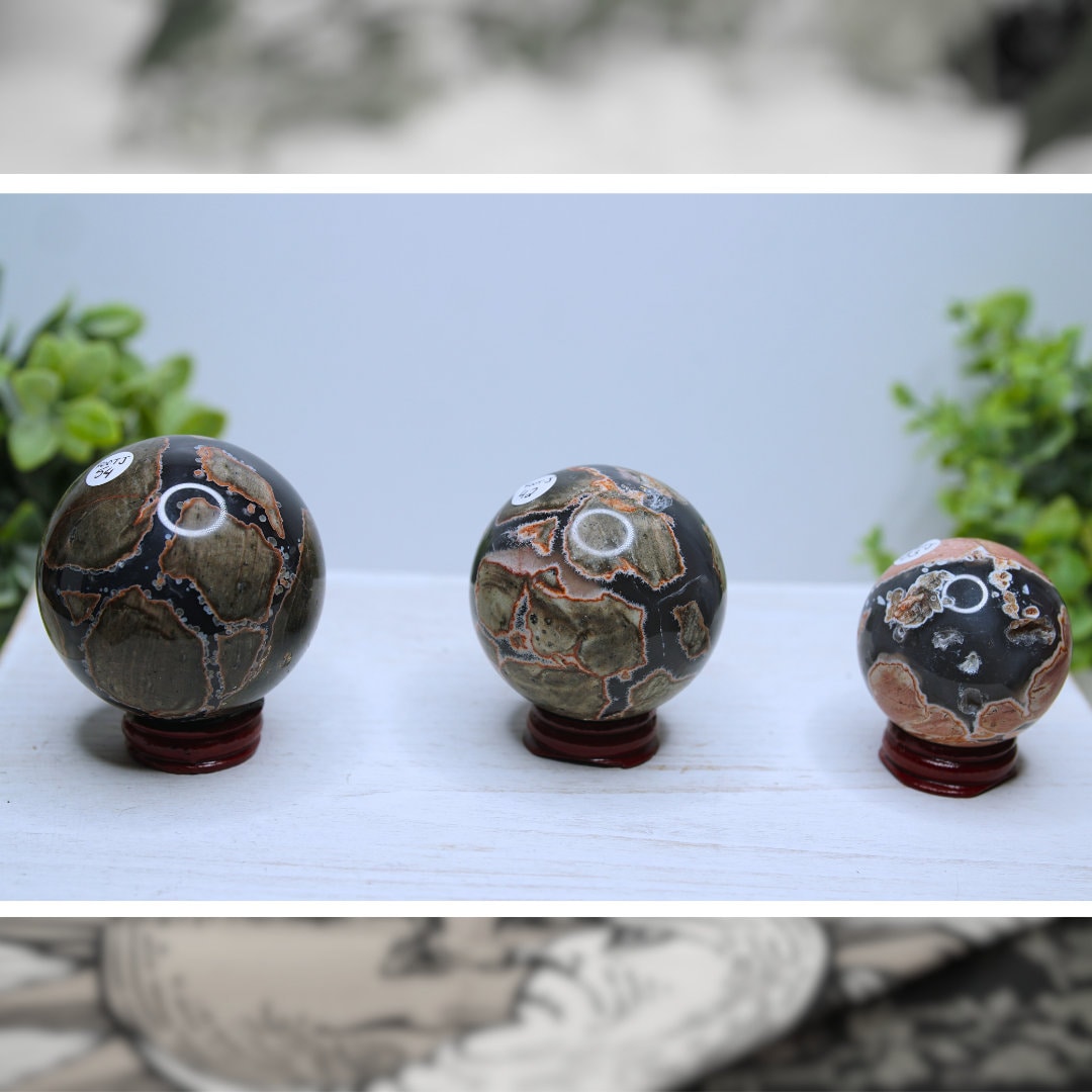 Large Football Agate Sphere Crystal Carving