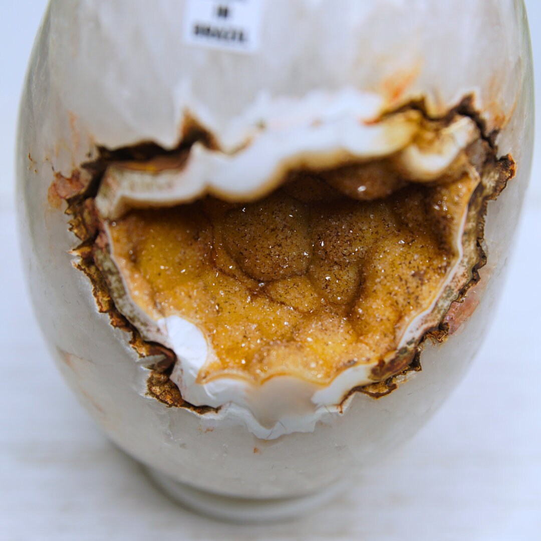 Large Druzy Agate Quartz Egg Crystal Egg Home Office Decor Housewarming Healing Gift Altar Reiki