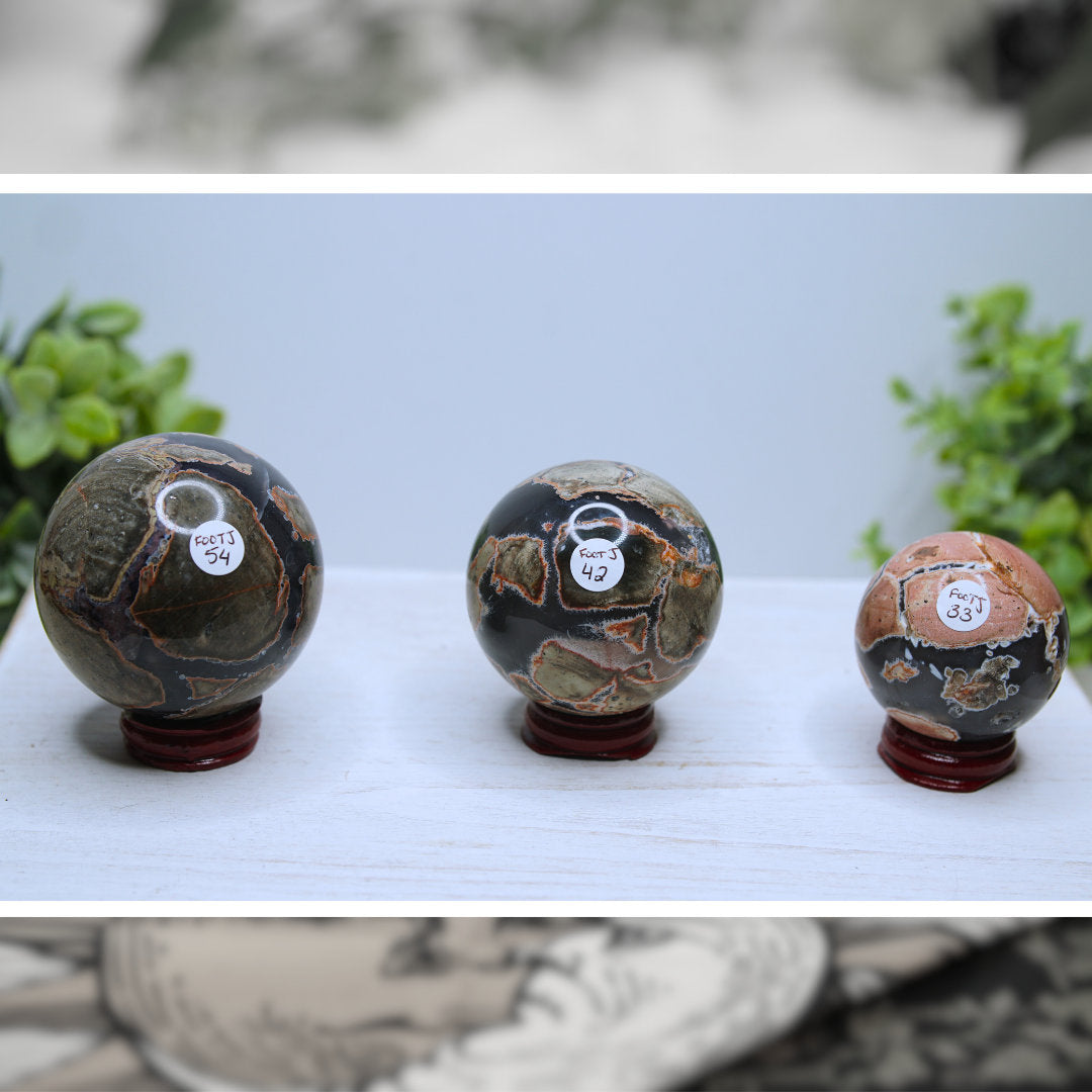 Large Football Agate Sphere Crystal Carving