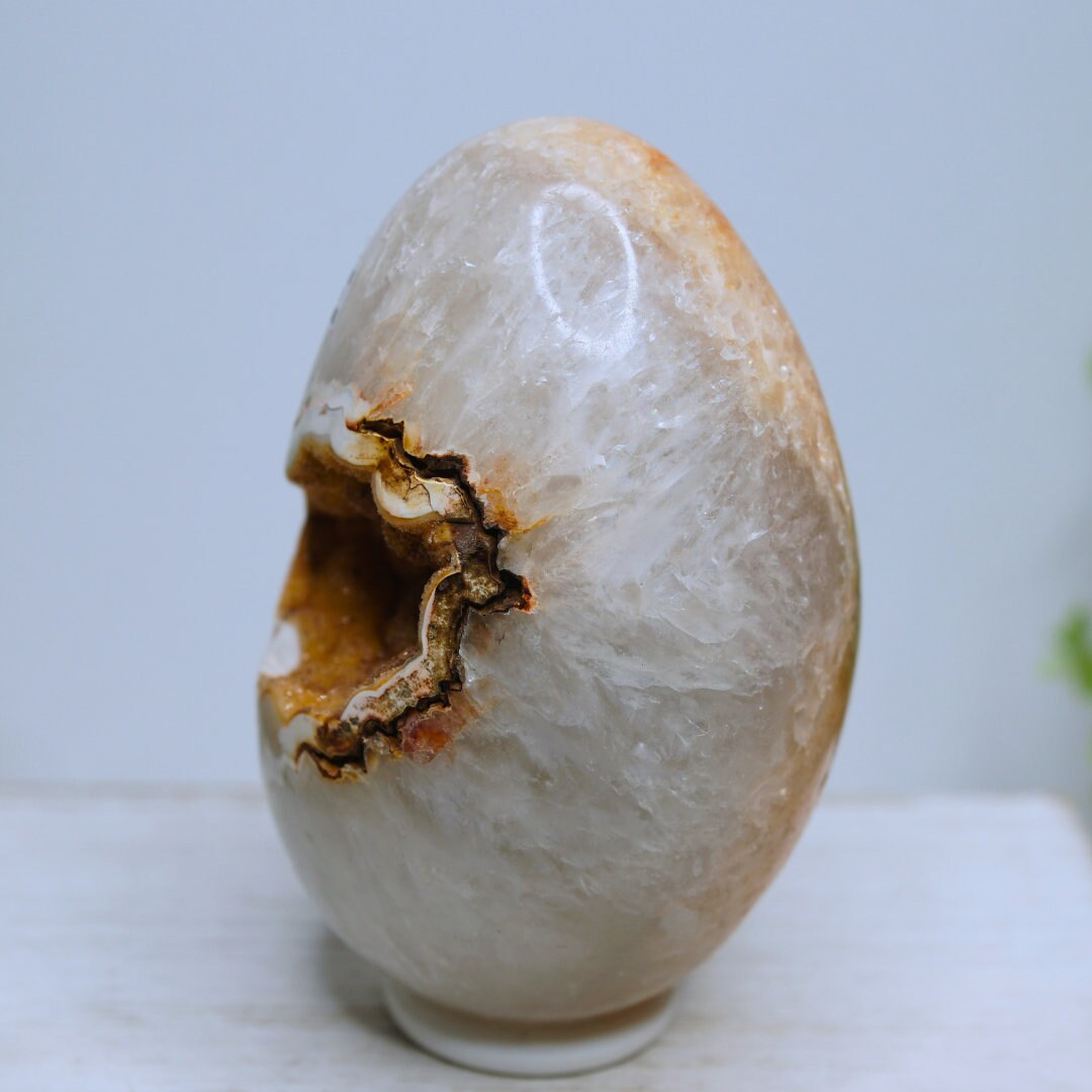 Large Druzy Agate Quartz Egg Crystal Egg Home Office Decor Housewarming Healing Gift Altar Reiki