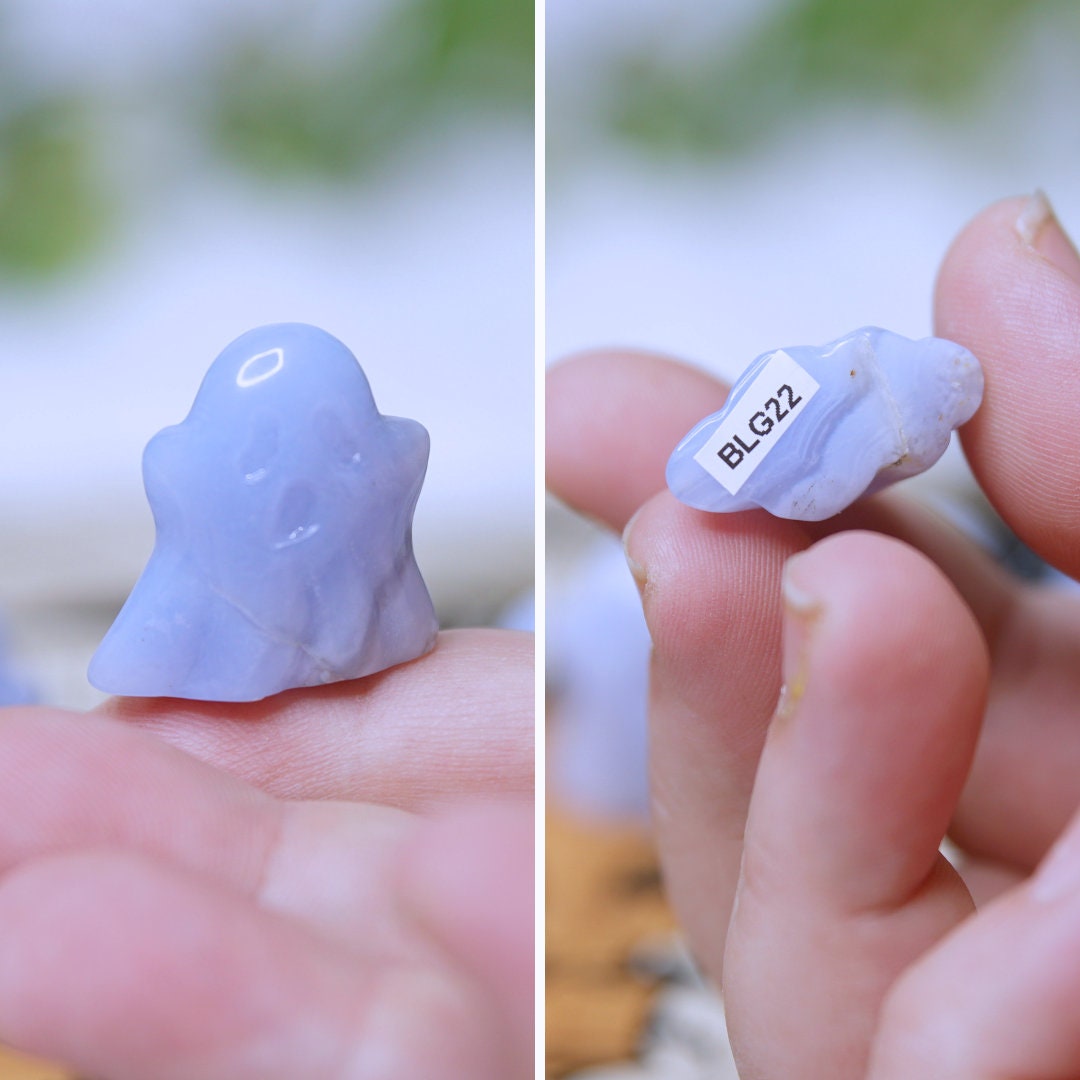 Blue Lace Agate Ghost Crystal Carving