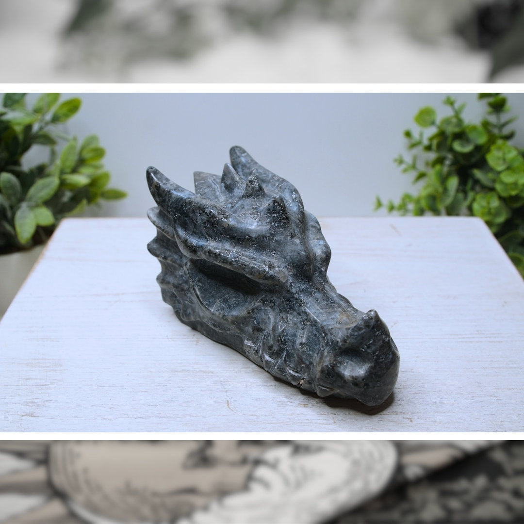 SALE Natural Larkvite Carved Dragon Statue Crystal Gemstone Meditation Energy Reiki