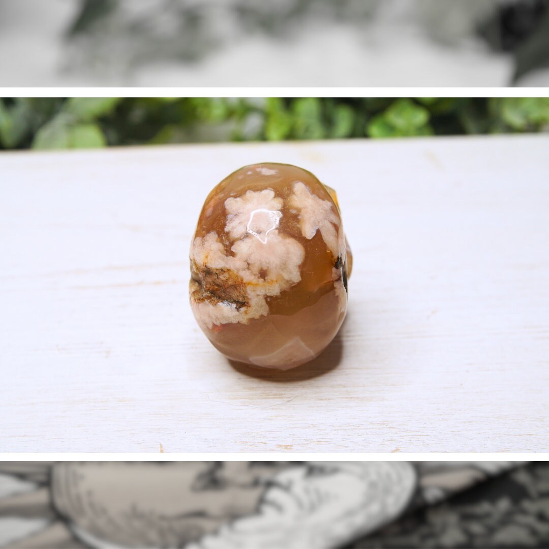 Crystal Skull Flower Agate Carving High Quality, Manifestation Agate Stone Sphere Alter Healing Reiki Metaphysical Gift Feng Shui