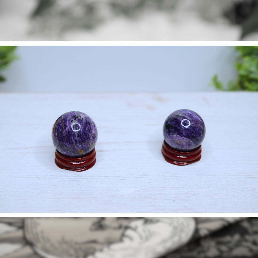 Charoite Spheres Palm Worry Crystal Stone Spiritual Meditation Energy Reiki Crystal Quartz Points Healing Love